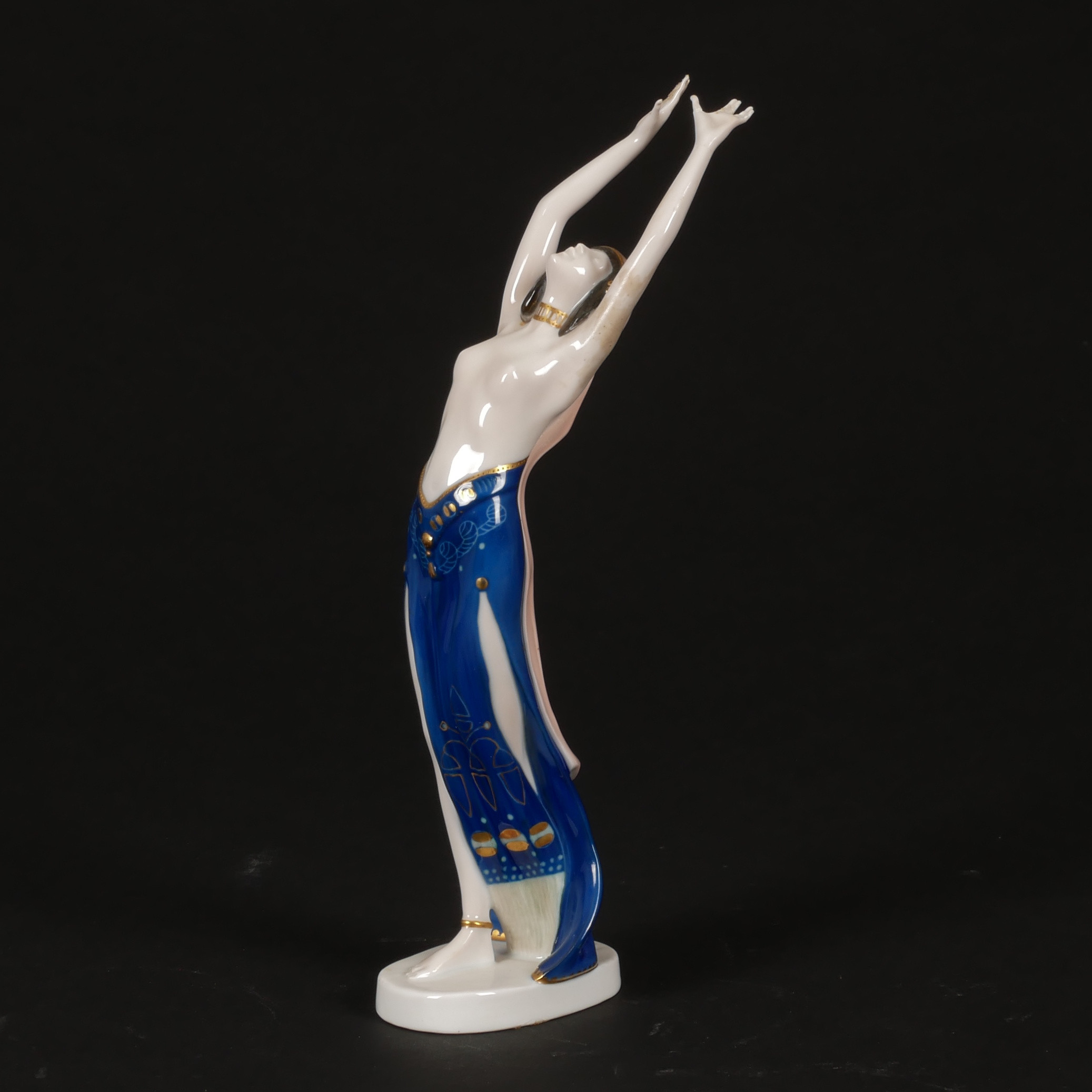 BERTHOLD BOEHS. Figurin, dansös, porslin, art deco, Rosenthal, Selb-Bavaria, 1920/30-tal.
