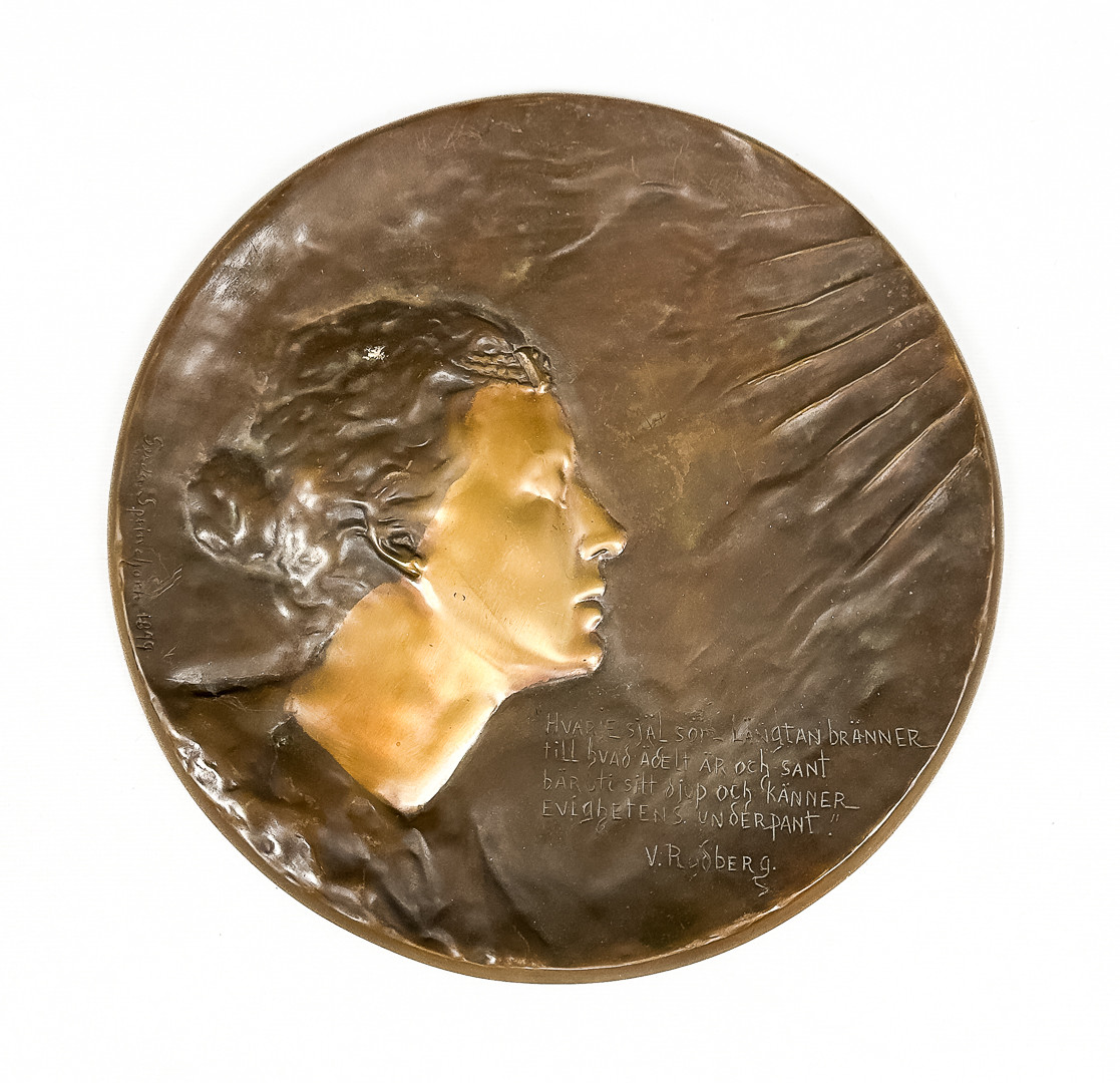 VÄGGRELIEF, brons, Ystad Brons, signerad, daterad-1899.