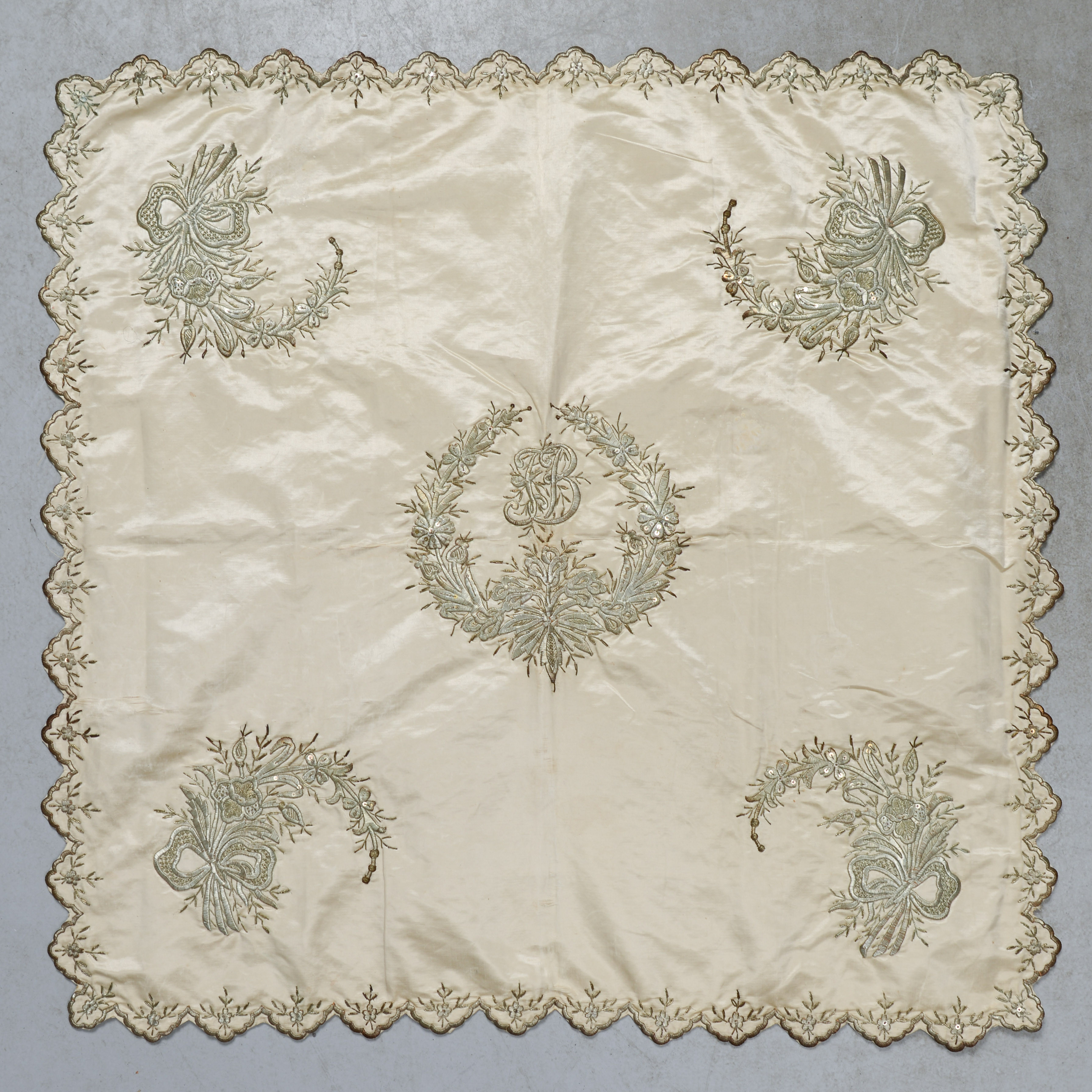 BRÖLLOPSDUK, siden, 1800/1900-tal.