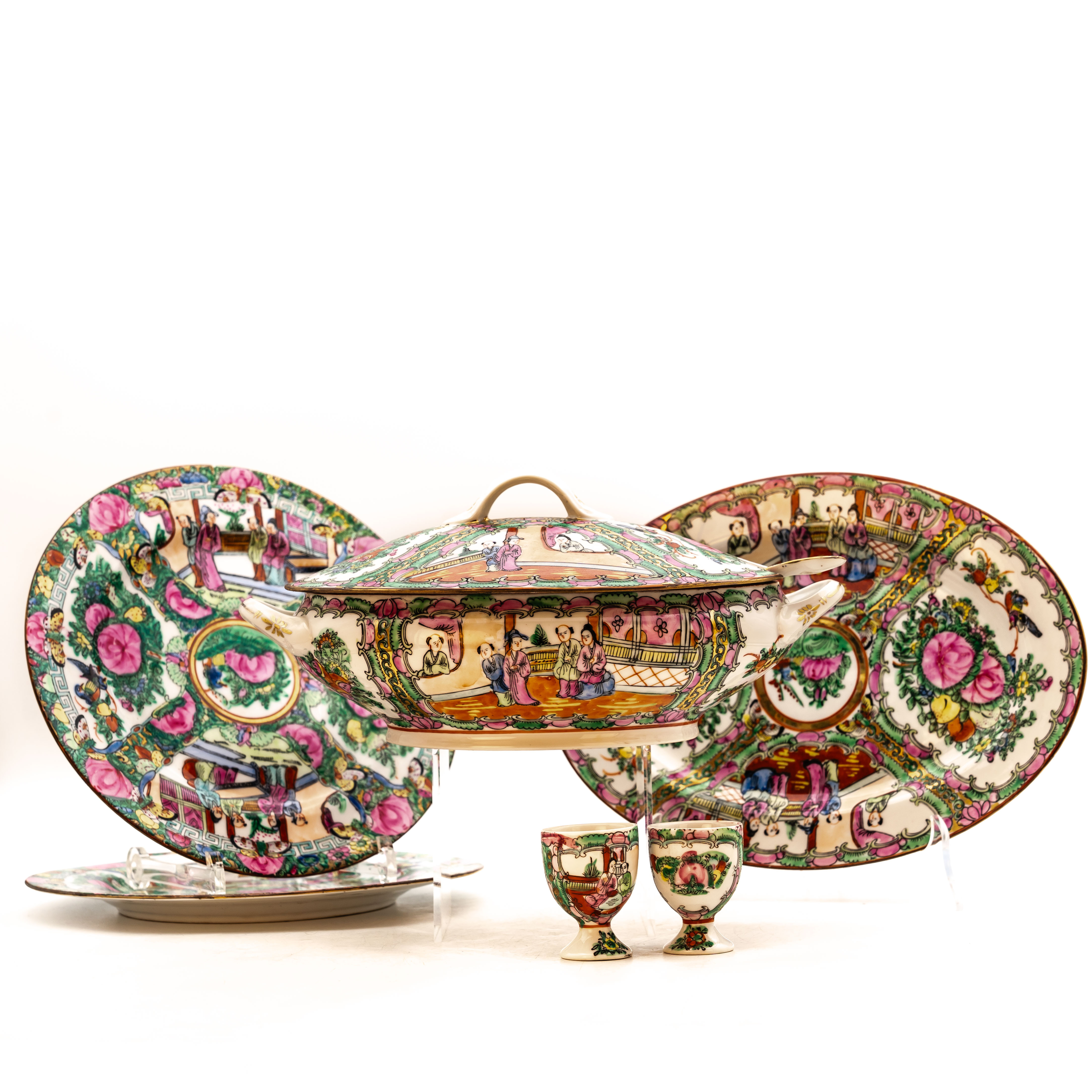 SERVISDELAR, Famili Rose, Kina, 1900-tal, 7 Delar.