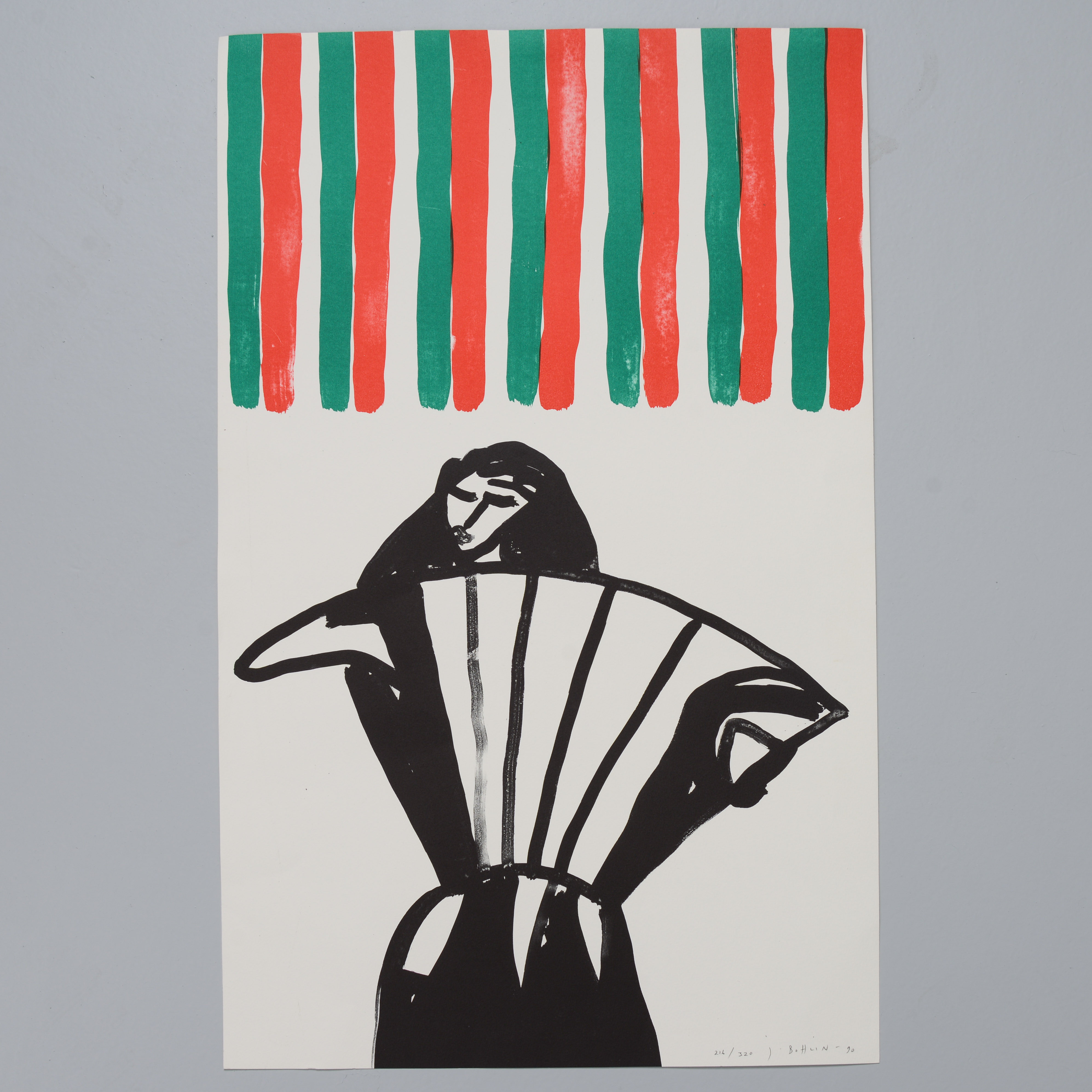 JONAS BOHLIN. Figurkomposition, signerad, numrerad 216/320, daterad -90.