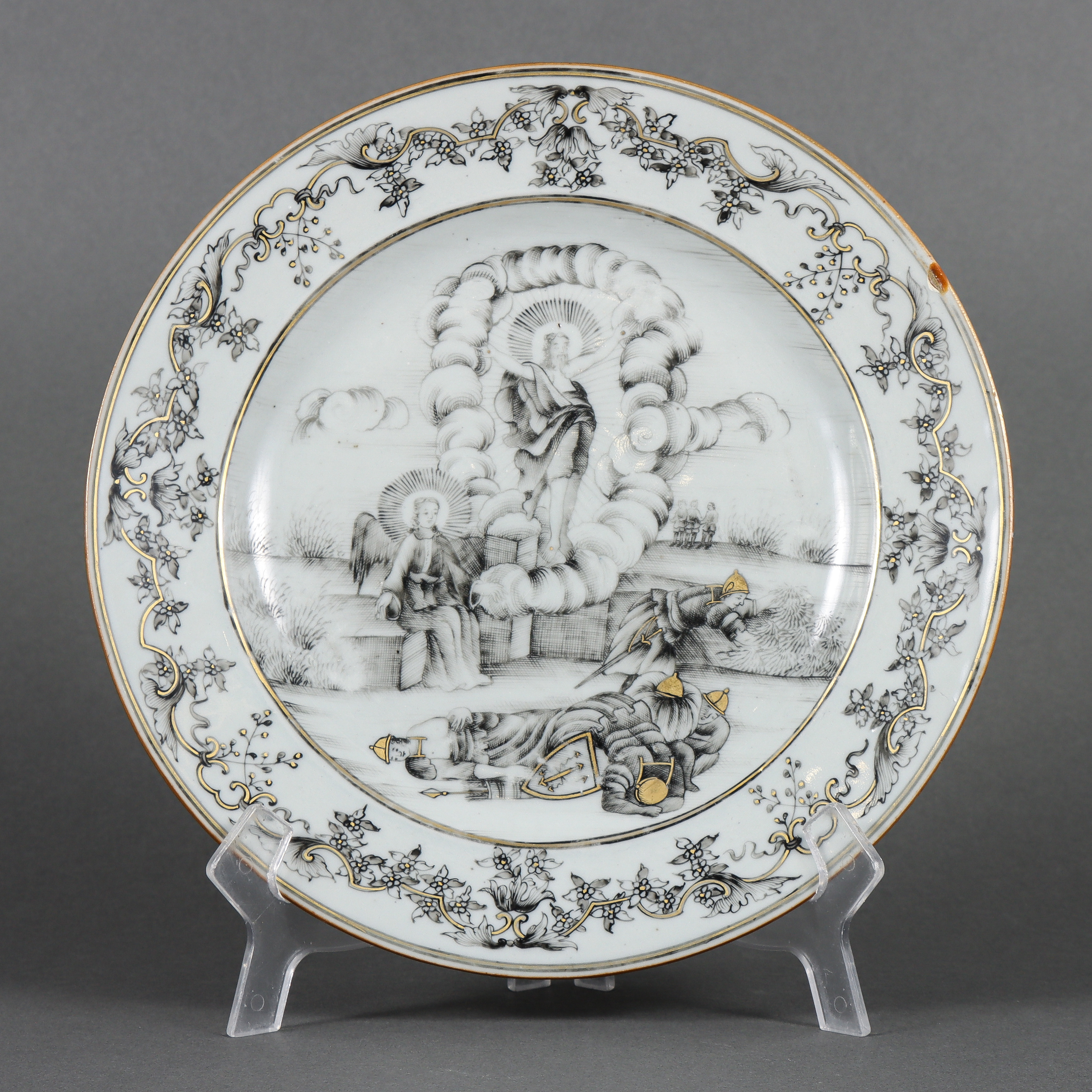 TALLRIK, porslin, så kallad "Resurrection Plate", Qianlong ca 1745-1750.