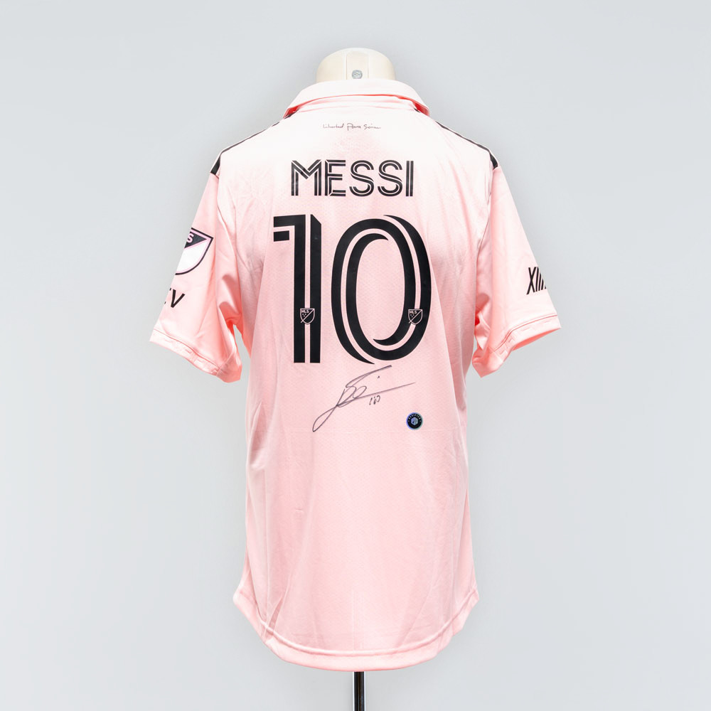 LIONEL MESSI. Fotbollströja, Inter Miami CF, Spelarnummer 10, Signerad.