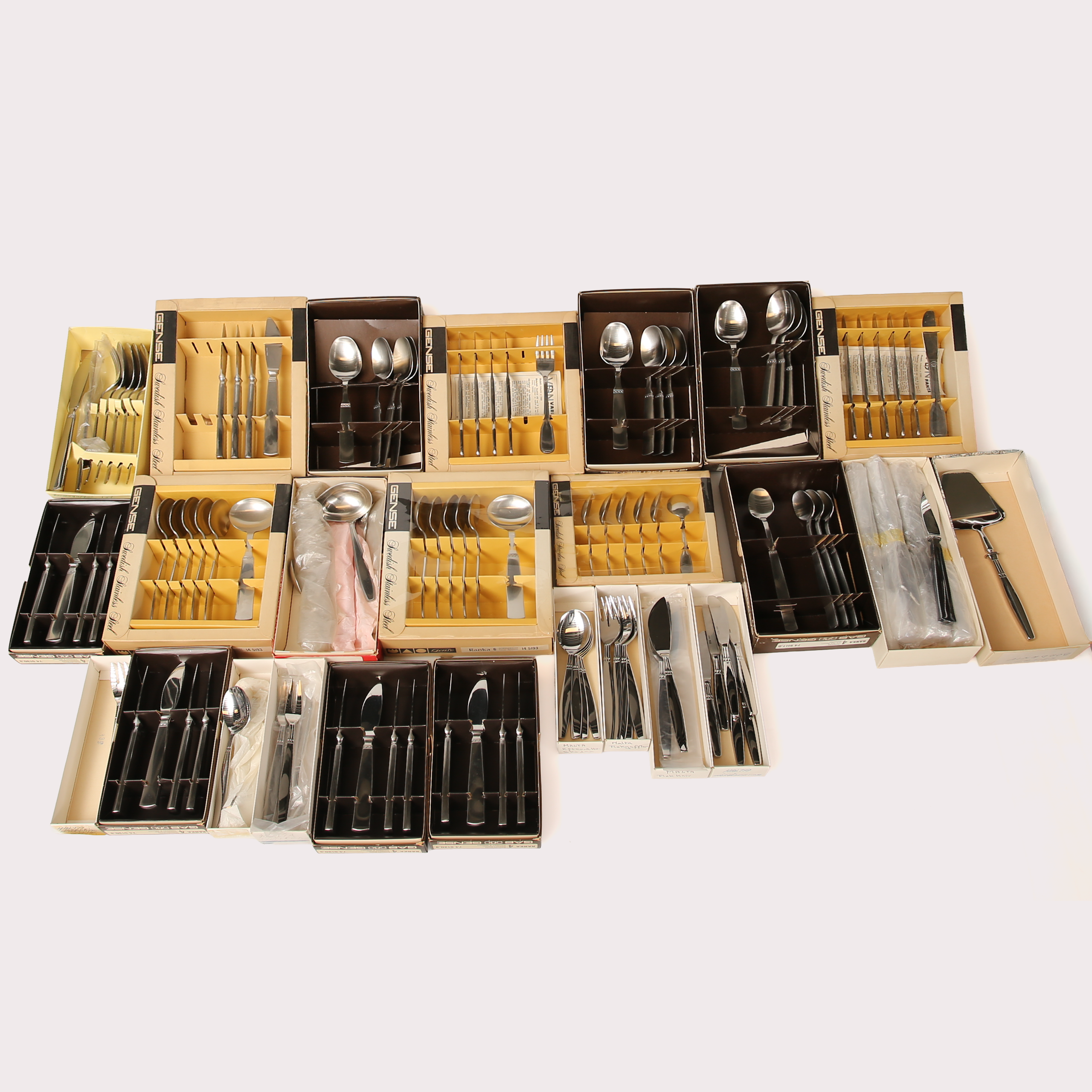 BESTICKSUPPSÄTTNING, diverse bestick "Ranka", "Attaché" & "Malta"från GAB, Gense, BSF, rostfritt stål. drygt 140 delar.