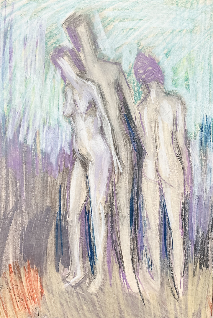 IVAN BROBERG. PASTELL, "Kvinnor", signerad, daterad-68.