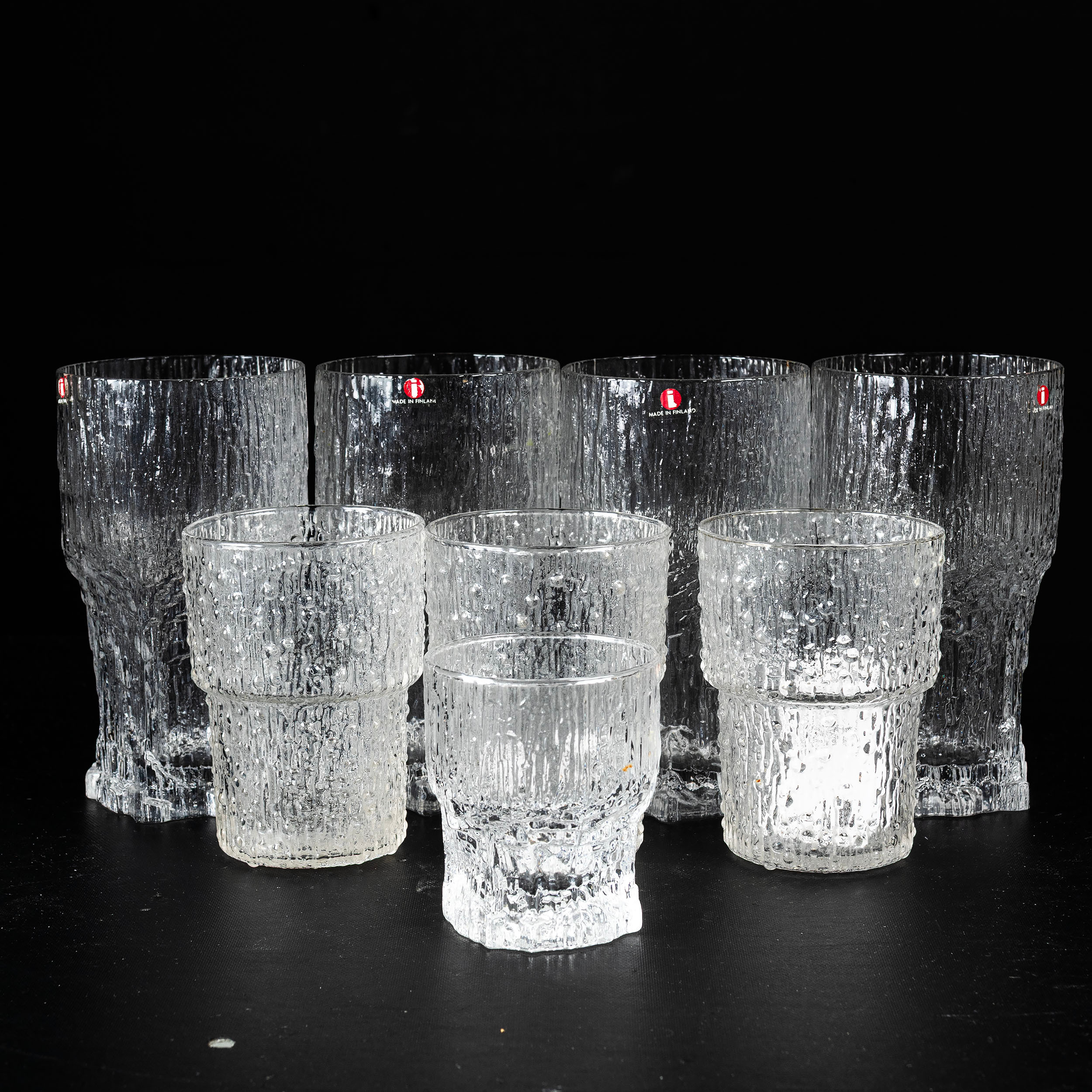 TAPIO WIRKKALA. Servisdelar, 8st, "Aslak", Iittala, Finland.