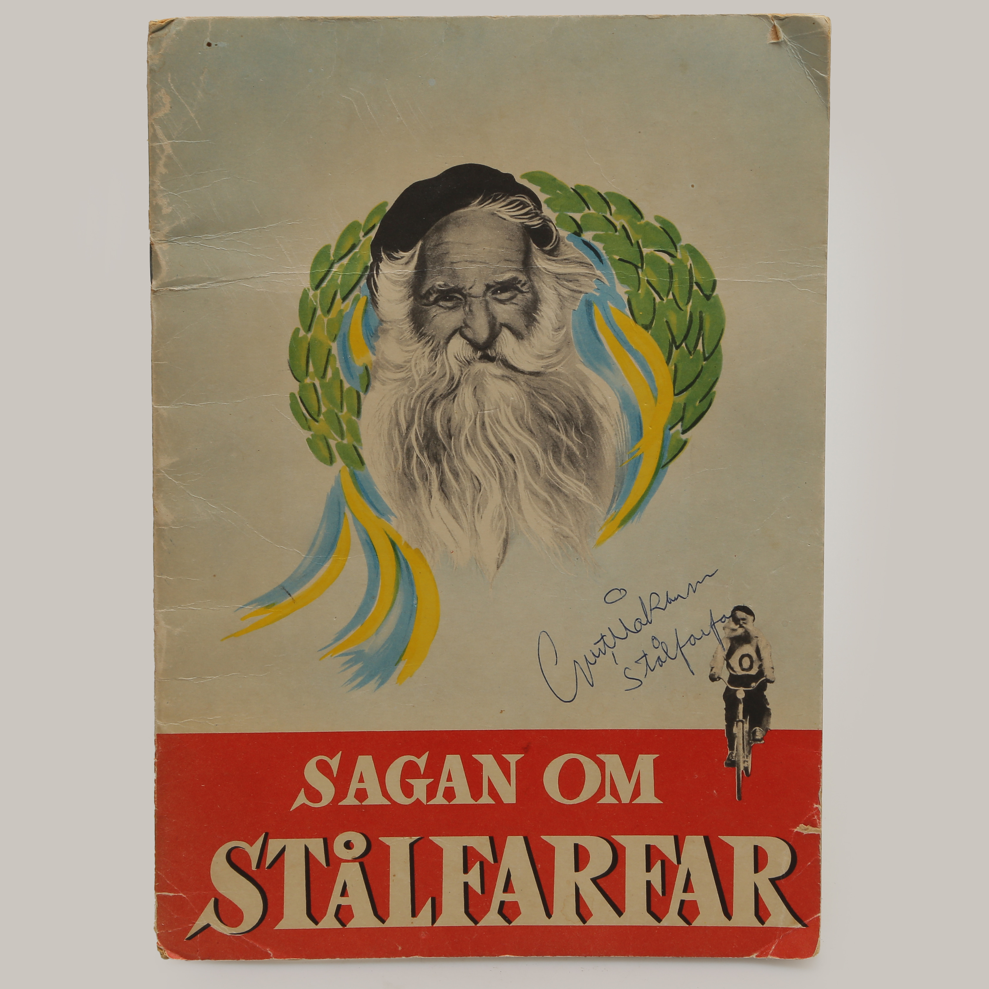 SAGAN OM STÅLFARFAR, SIGNERAD OCH DEDIKERAD AV STÅLFARFAR GUSTAV HÅKANSSON 1963, TIDNING/MAGASIN.