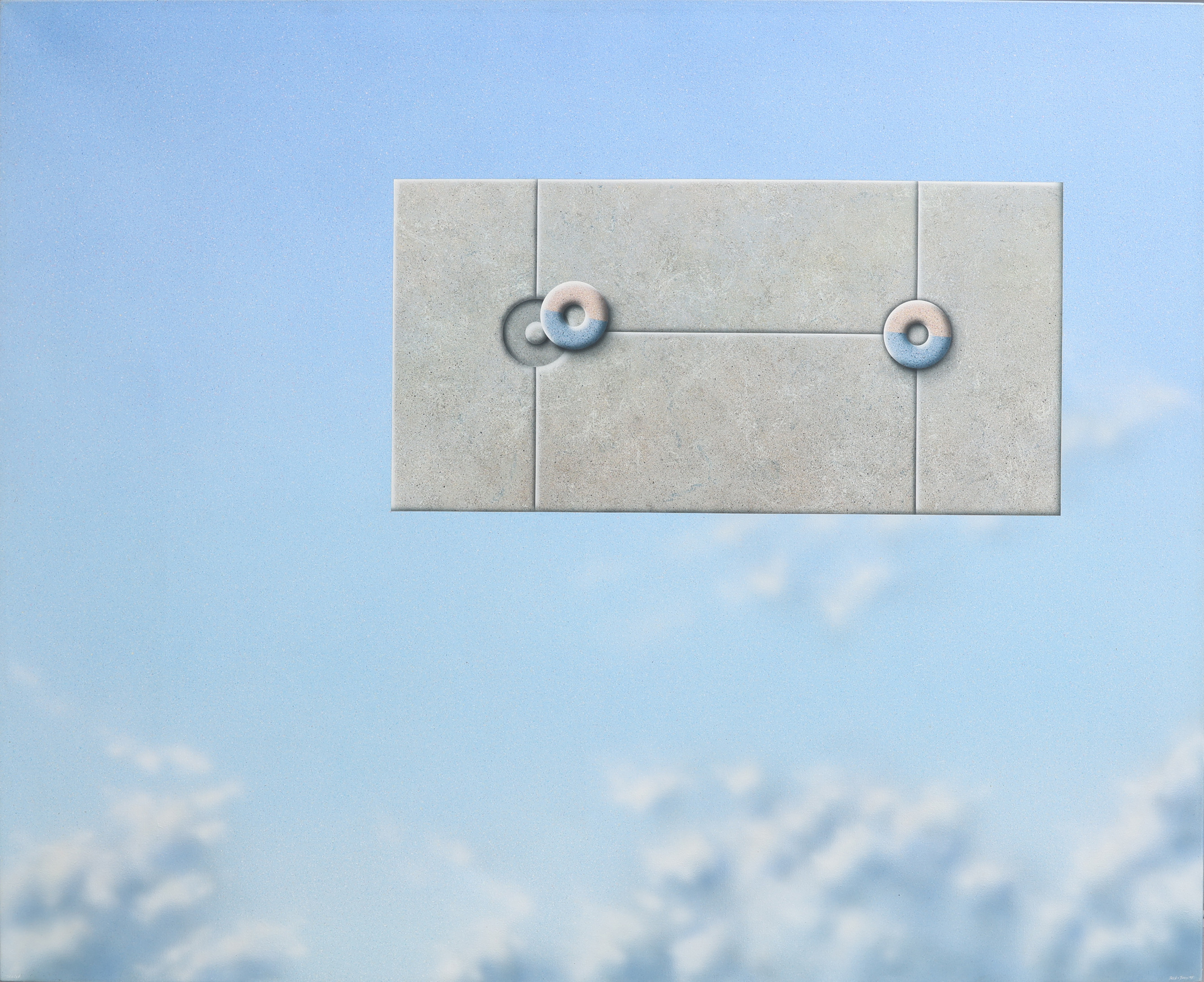 BECK & JUNG HOLGER BÄCKSTRÖM (1939-1997) OCH BO LJUNGBERG (1939-2007). BLANDTEKNIK PÅ DUK, SIGNERAD OCH DATERAD 1980.