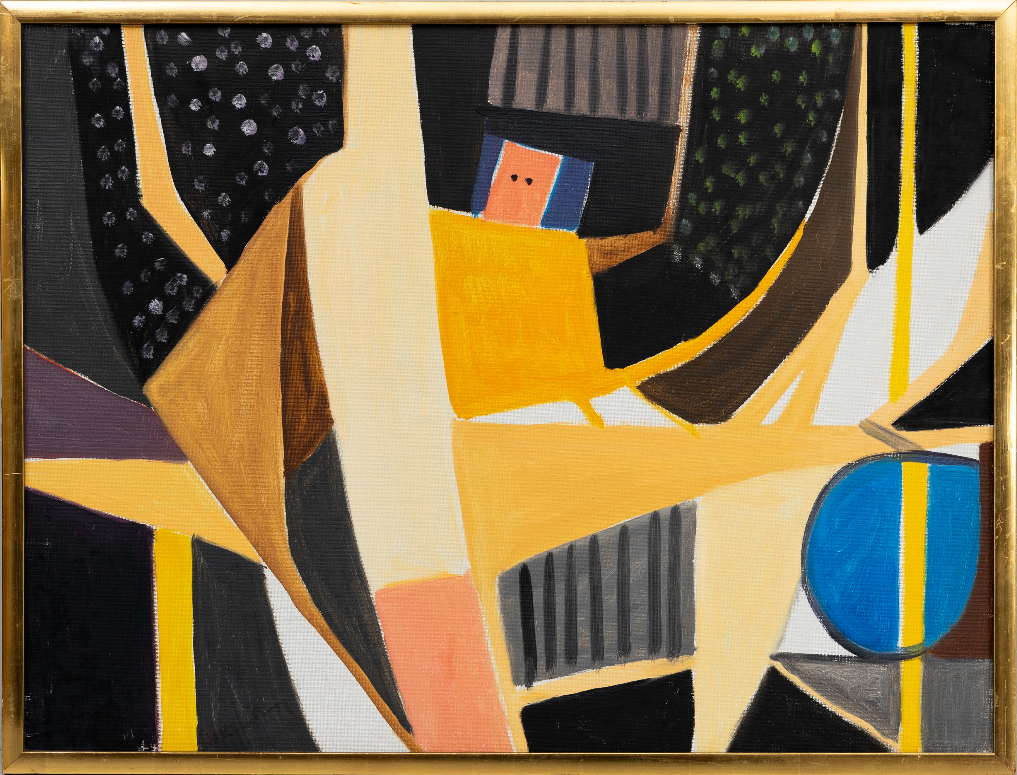 HANS WALTER SUNDBERG. Komposition, olja på duk, signerad.