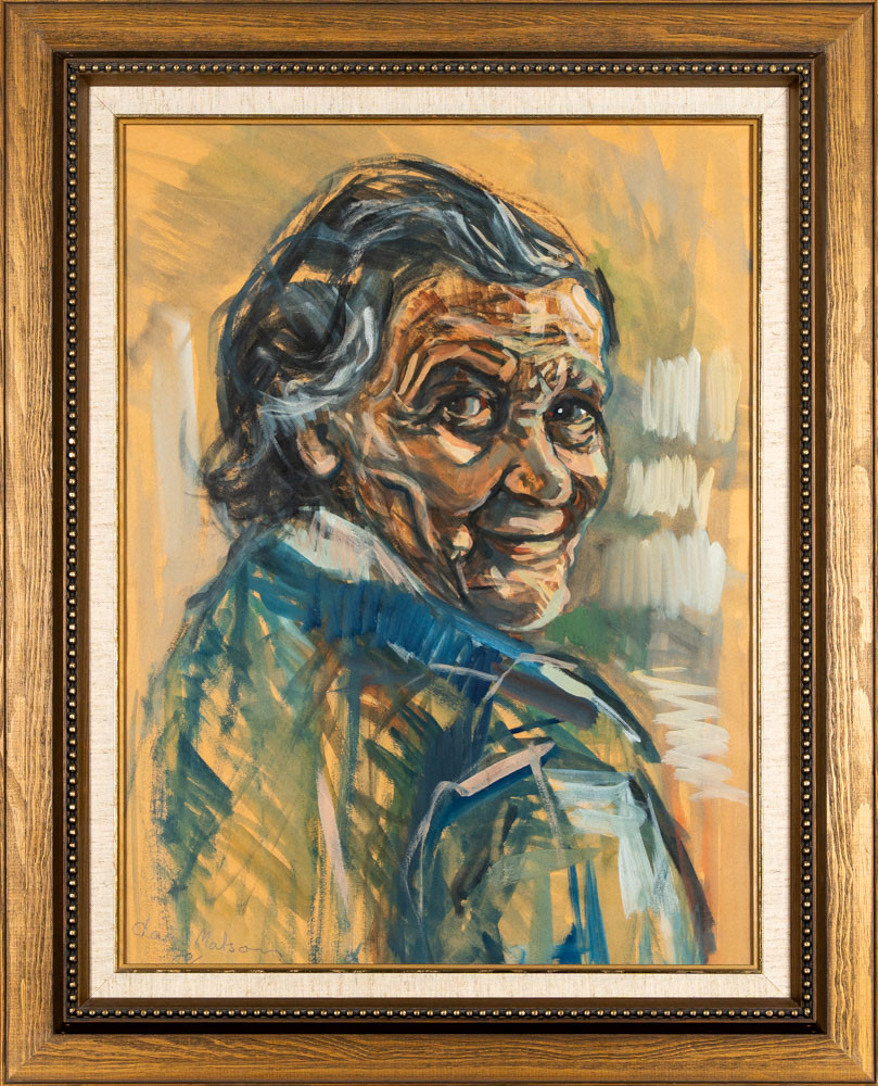 LARS MATSON. Blandteknik på papper, Porträtt, Signerad och Daterad 1970.