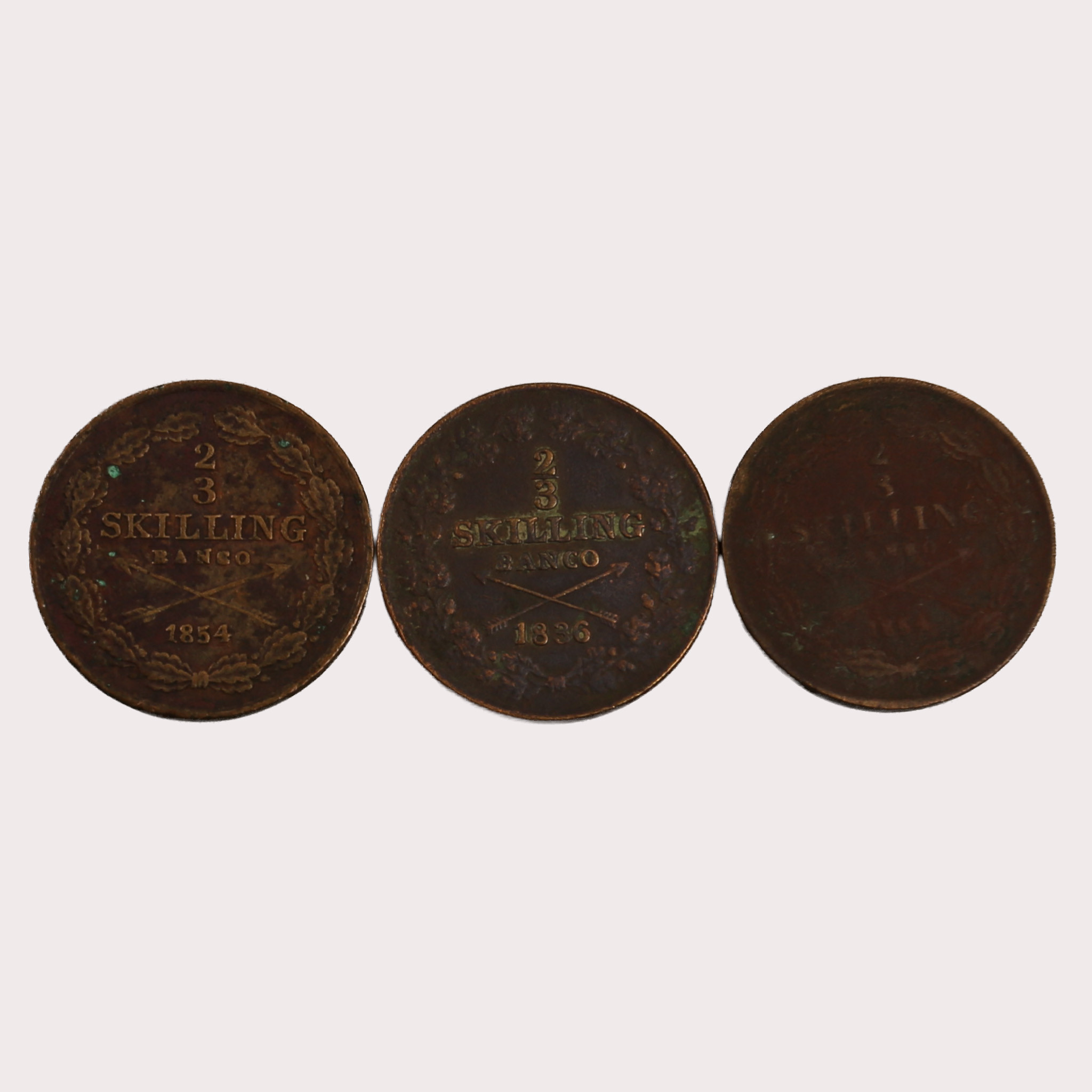 MYNT, koppar, 2/3 skilling, Sverige, 1800-tal.