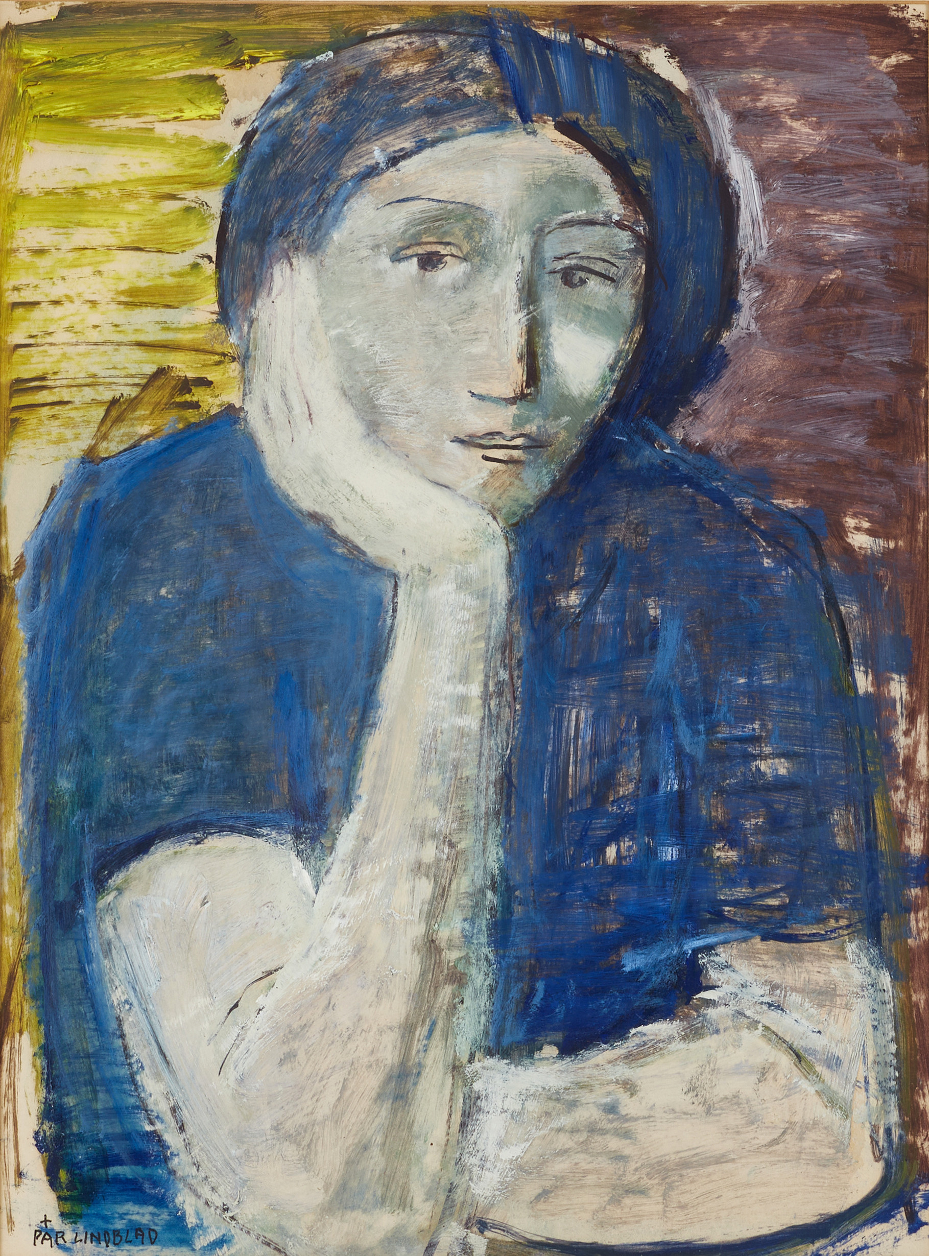PÄR LINDBLAD (1907-1981). "Fransk kvinna", signerad Pär lindblad, blandteknik på papper.