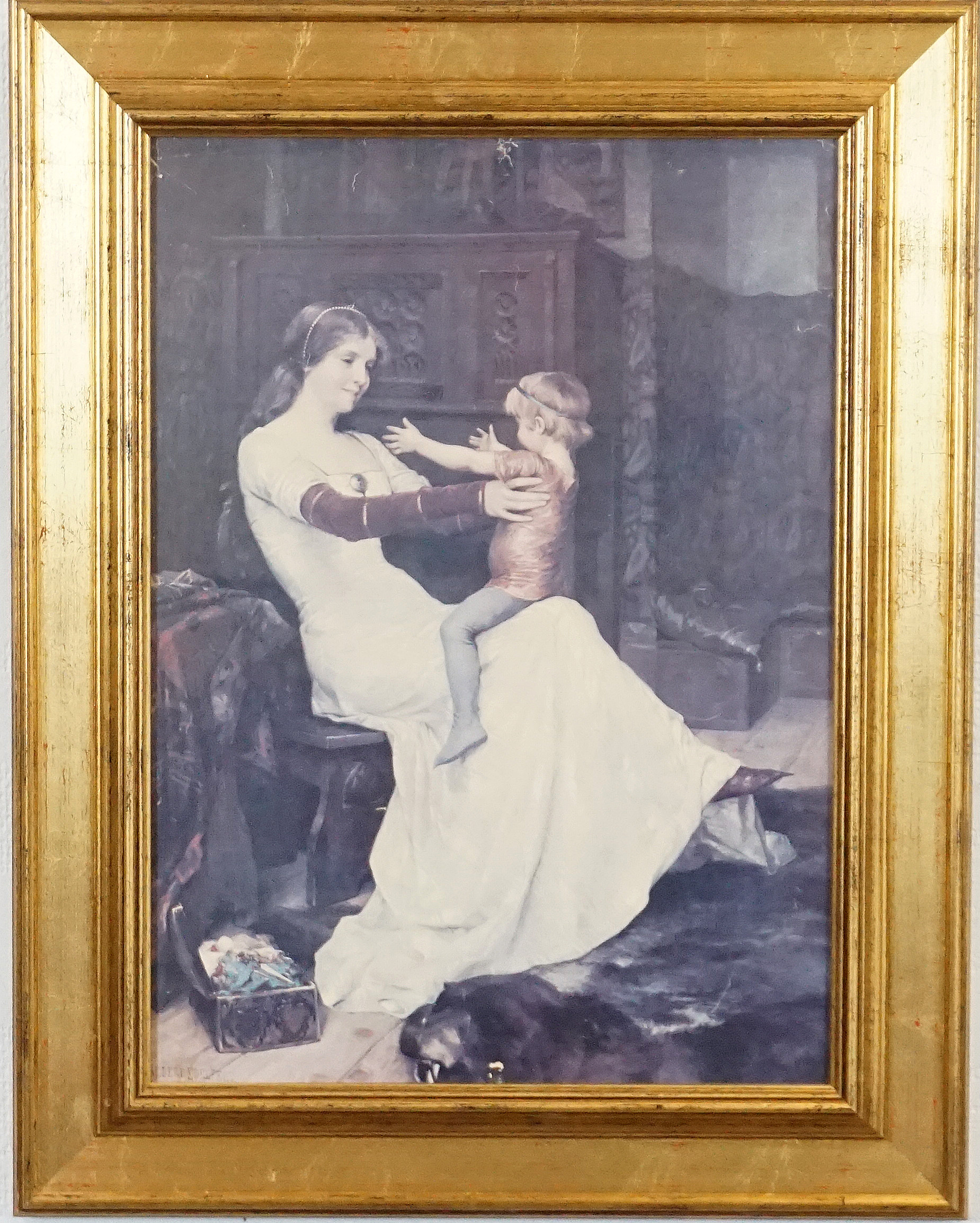 ALBERT EDELFELT, efter. Offsettryck, Drottning Blanca.