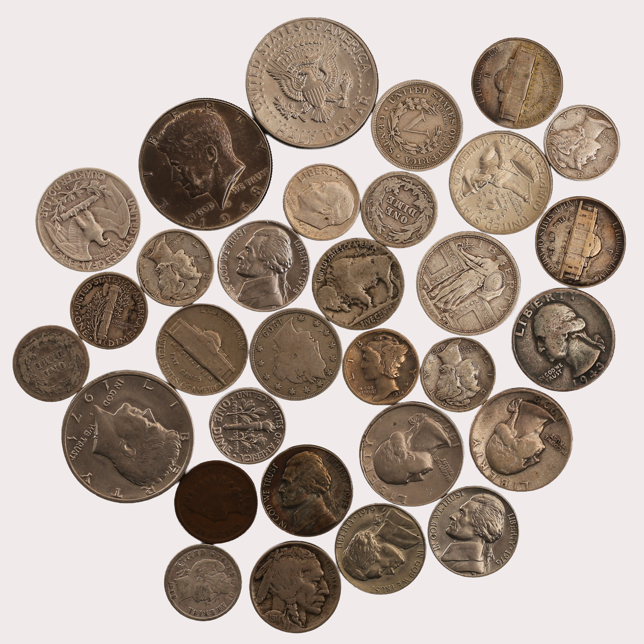 MYNT, bland annat silver, 31 stycken, USA, 1899 och senare.