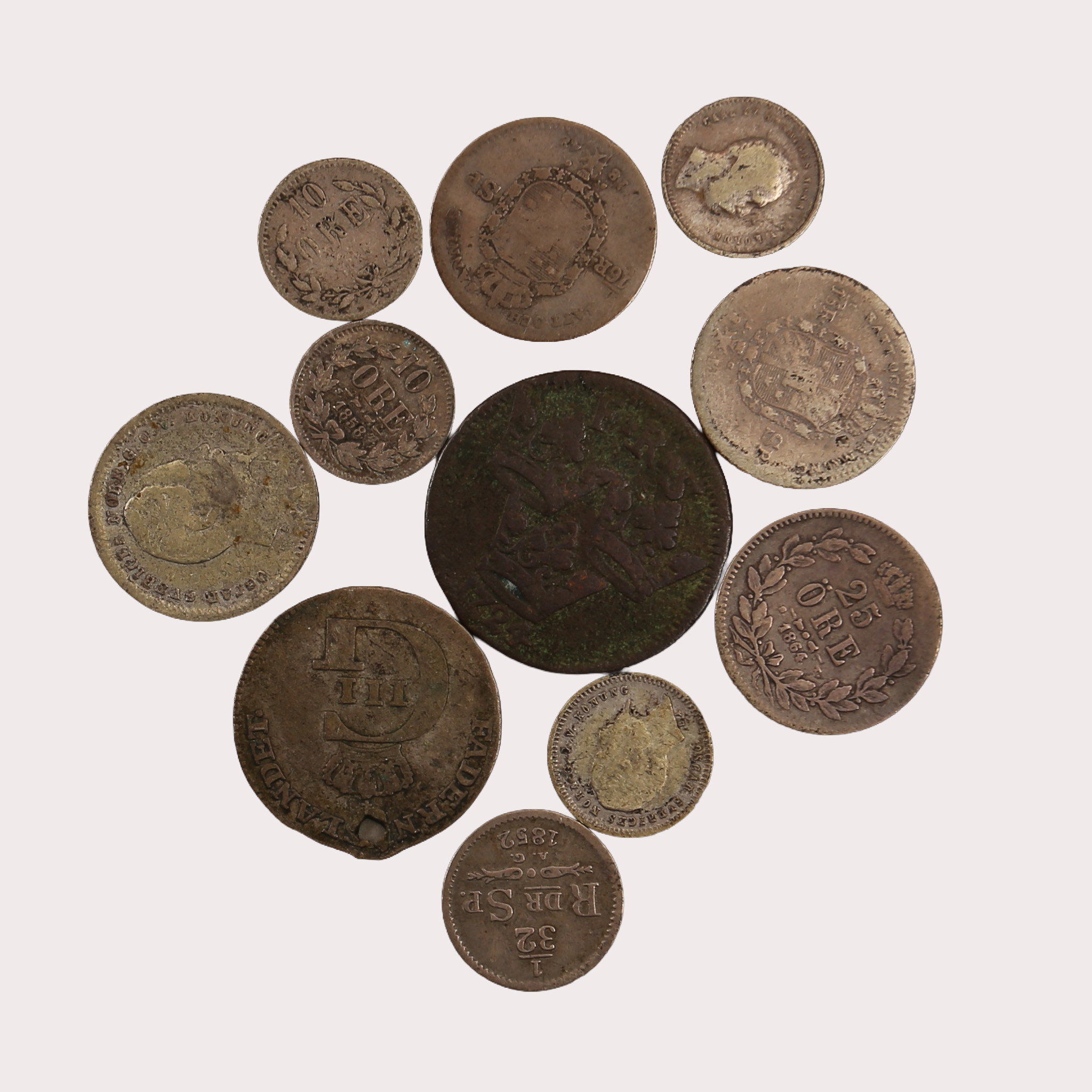 MYNT, silver, 11 stycken, Sverige, 1700-1800-tal.