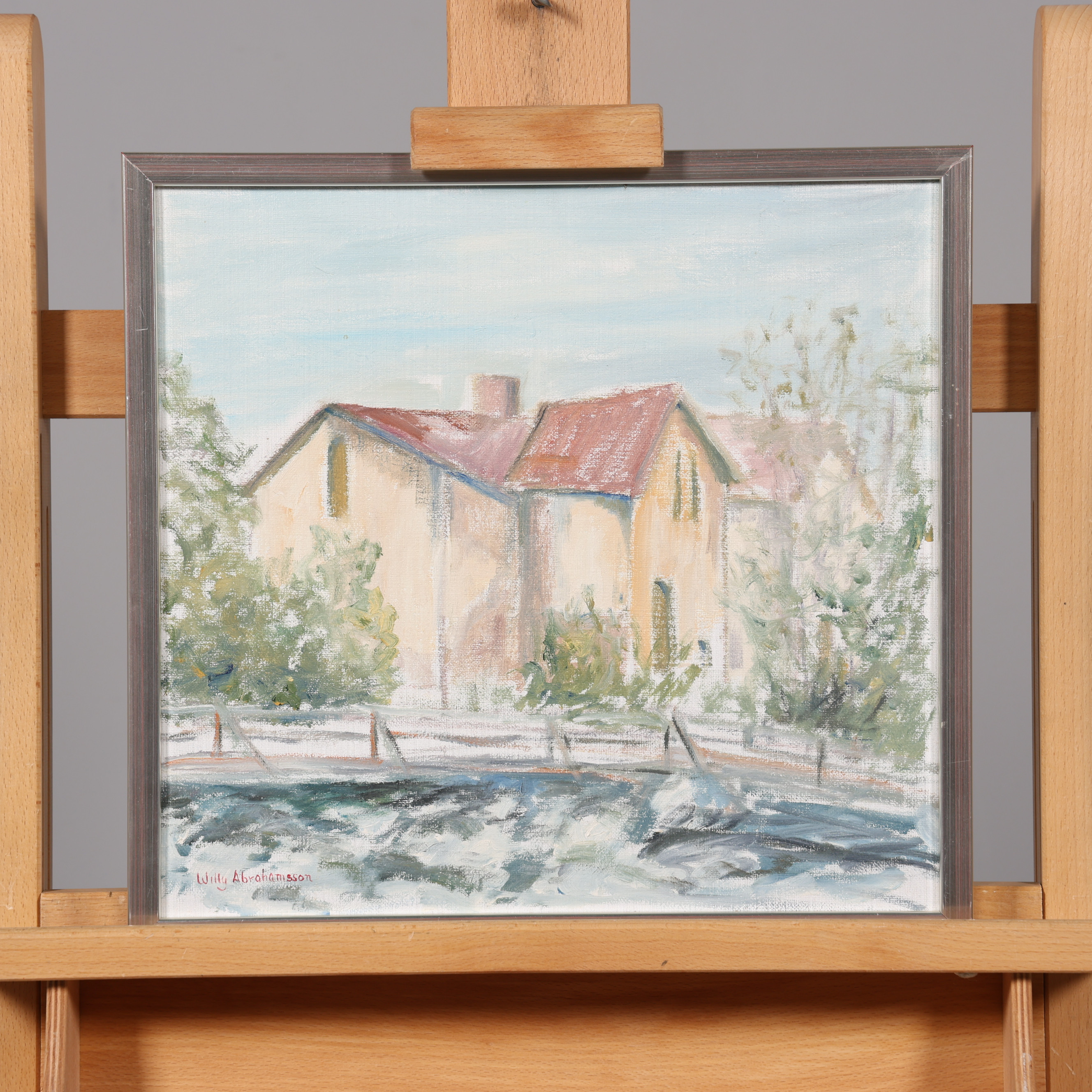 WILLY ABRAHAMSSON. OLJA PÅ DUK, signerad samt daterad 82.
