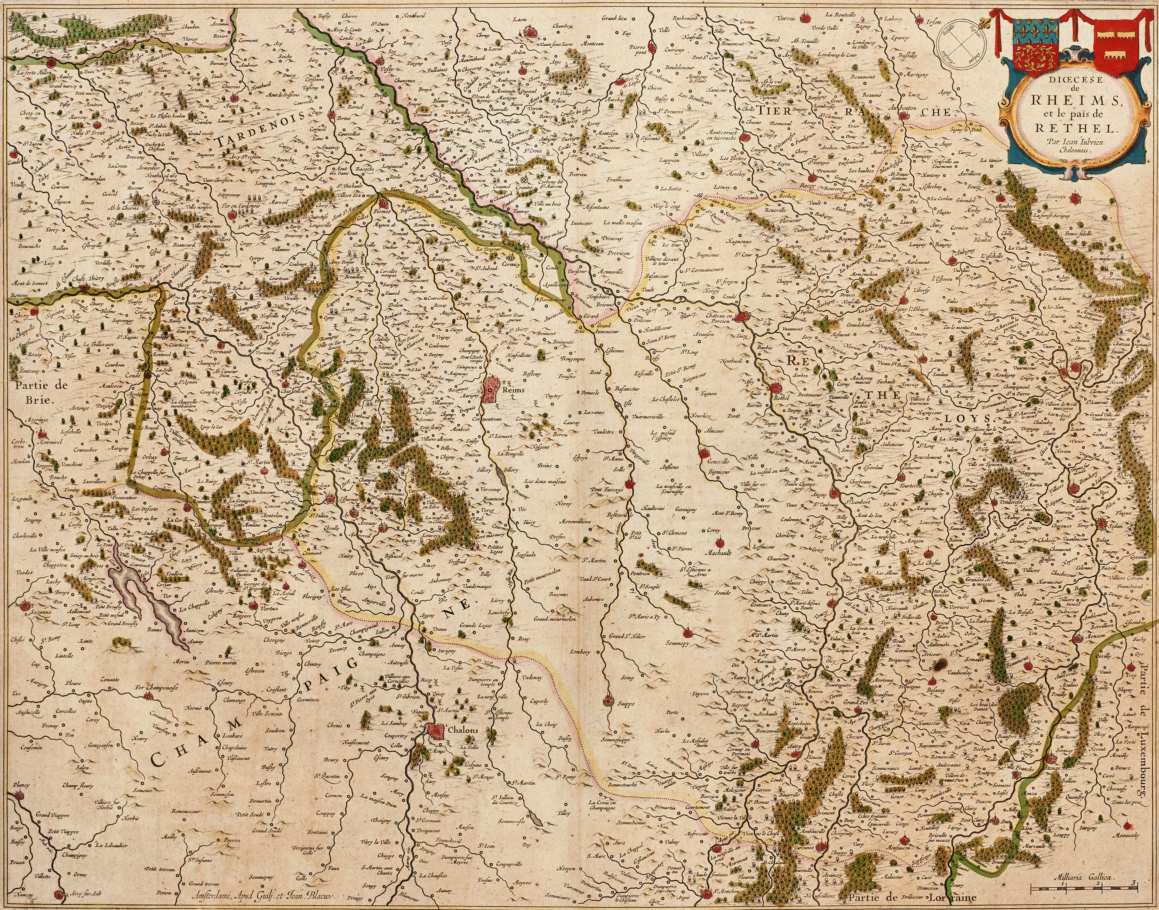 BLAEU, Dioecese de Rheims et le païs de Rethel, ca 1644-55.