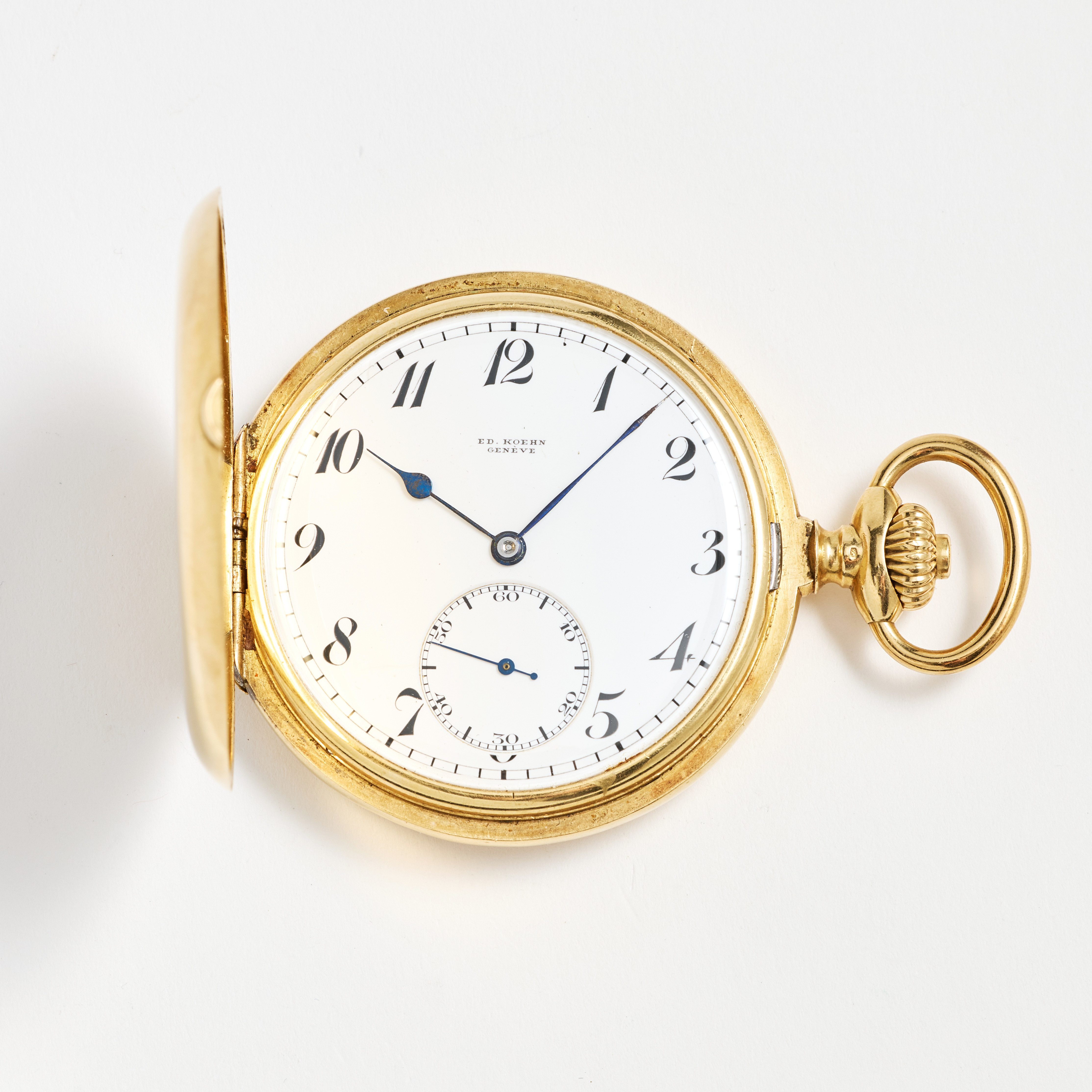 ED. KOEHN, Genève, fickur, 54,5 mm, savonett, 18K guld, ca 1925.