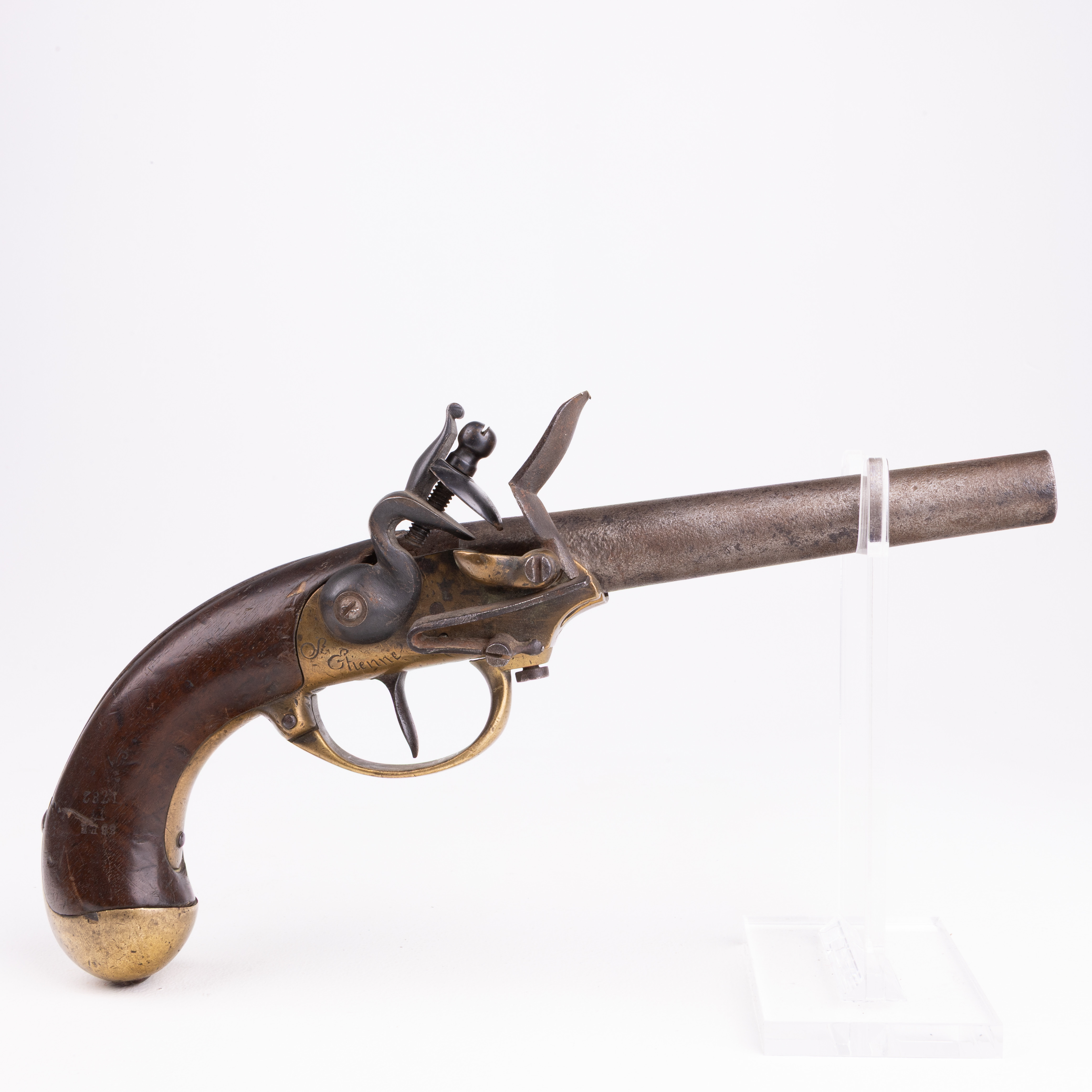 FLINTLÅSPISTOL, M/1777, Frankrike, 1700-tal.
