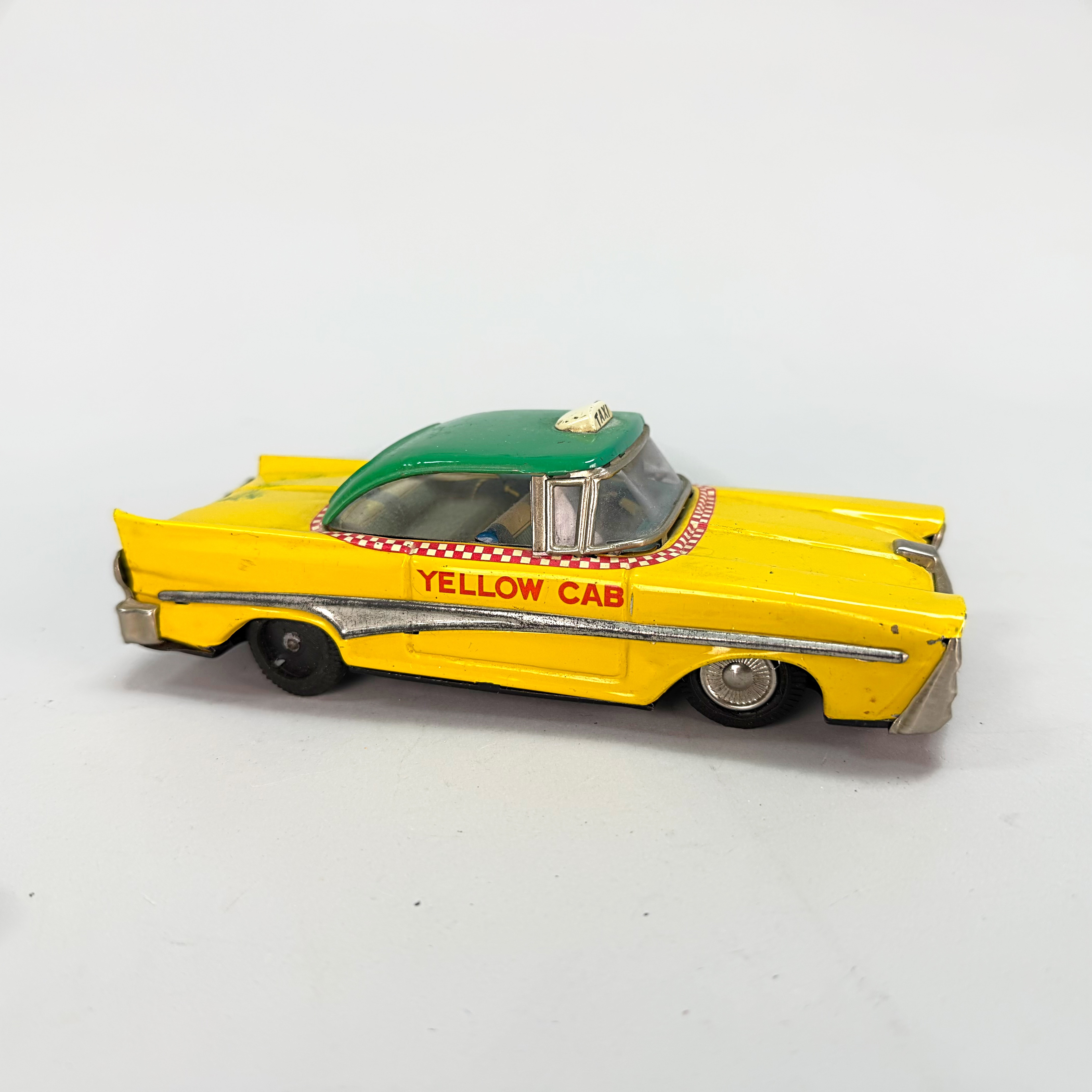 LEKSAKSBIL "Yellow Cab "- metall, plåt, plast, 1940/50tal.