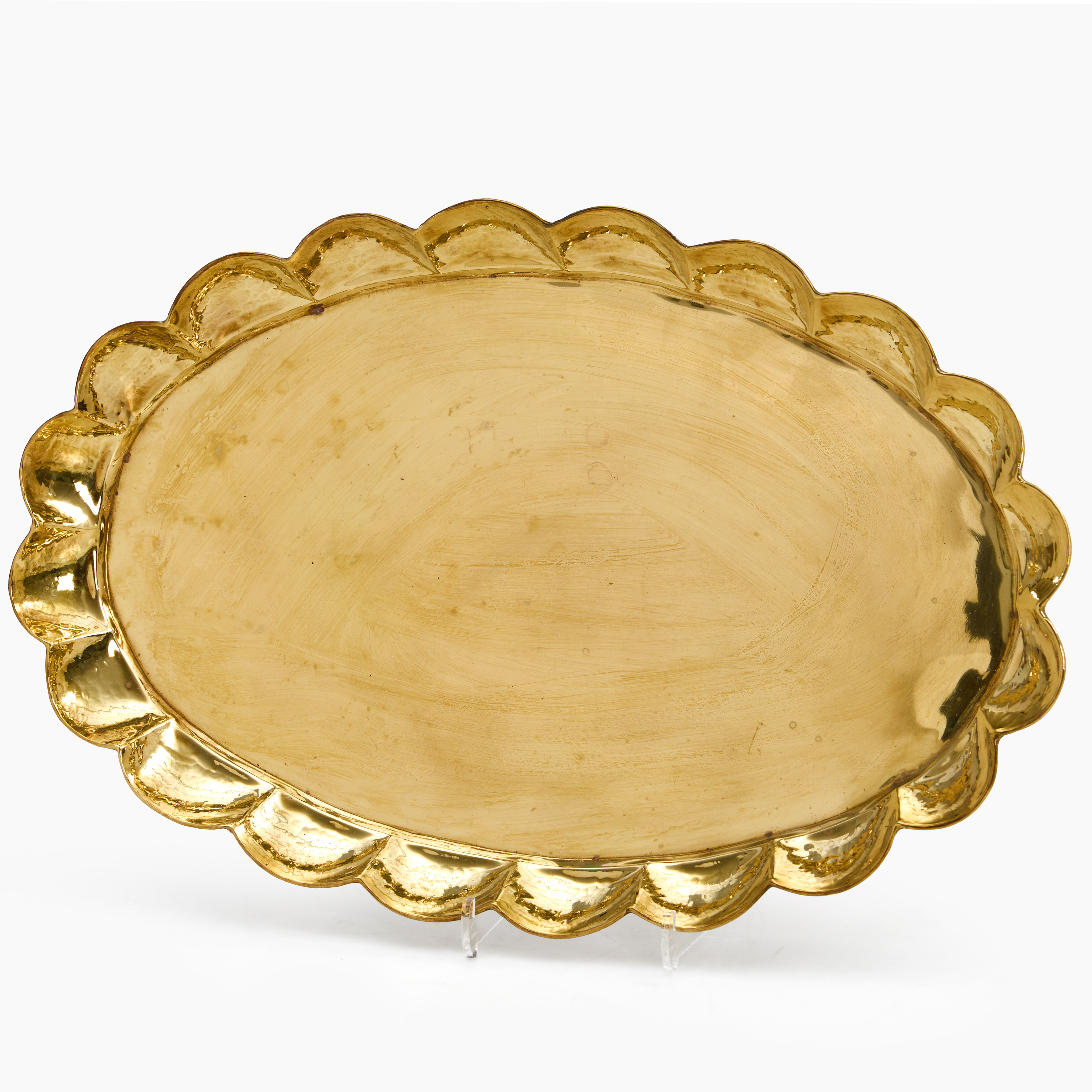 ARVID JOHANSSON. Bricka, oval, handdriven mässing, Arvika Konstsmide.