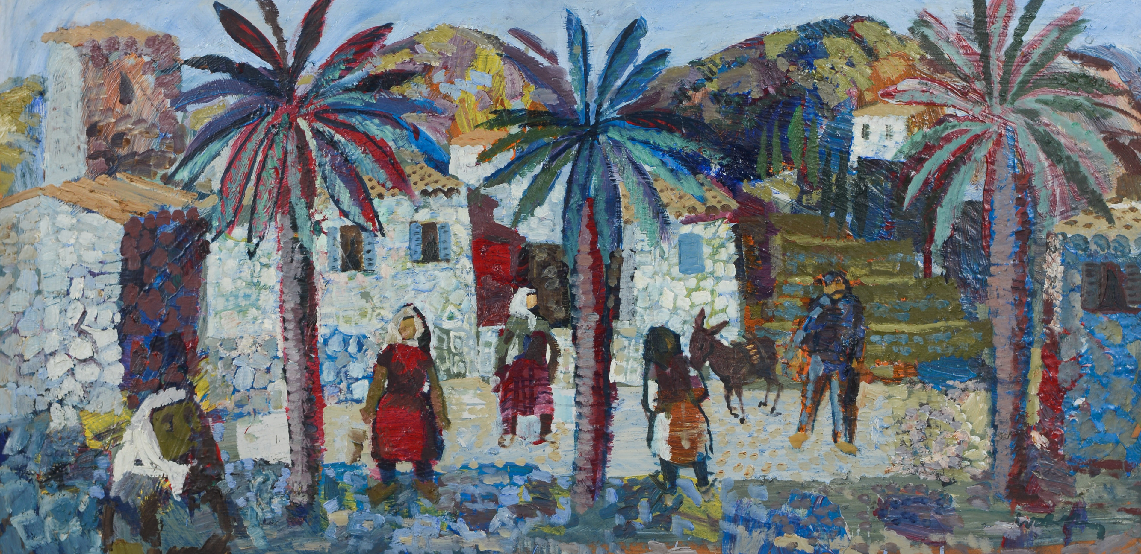 BERTIL WAHLBERG. Stadsmotiv, olja på pannå, signerad.