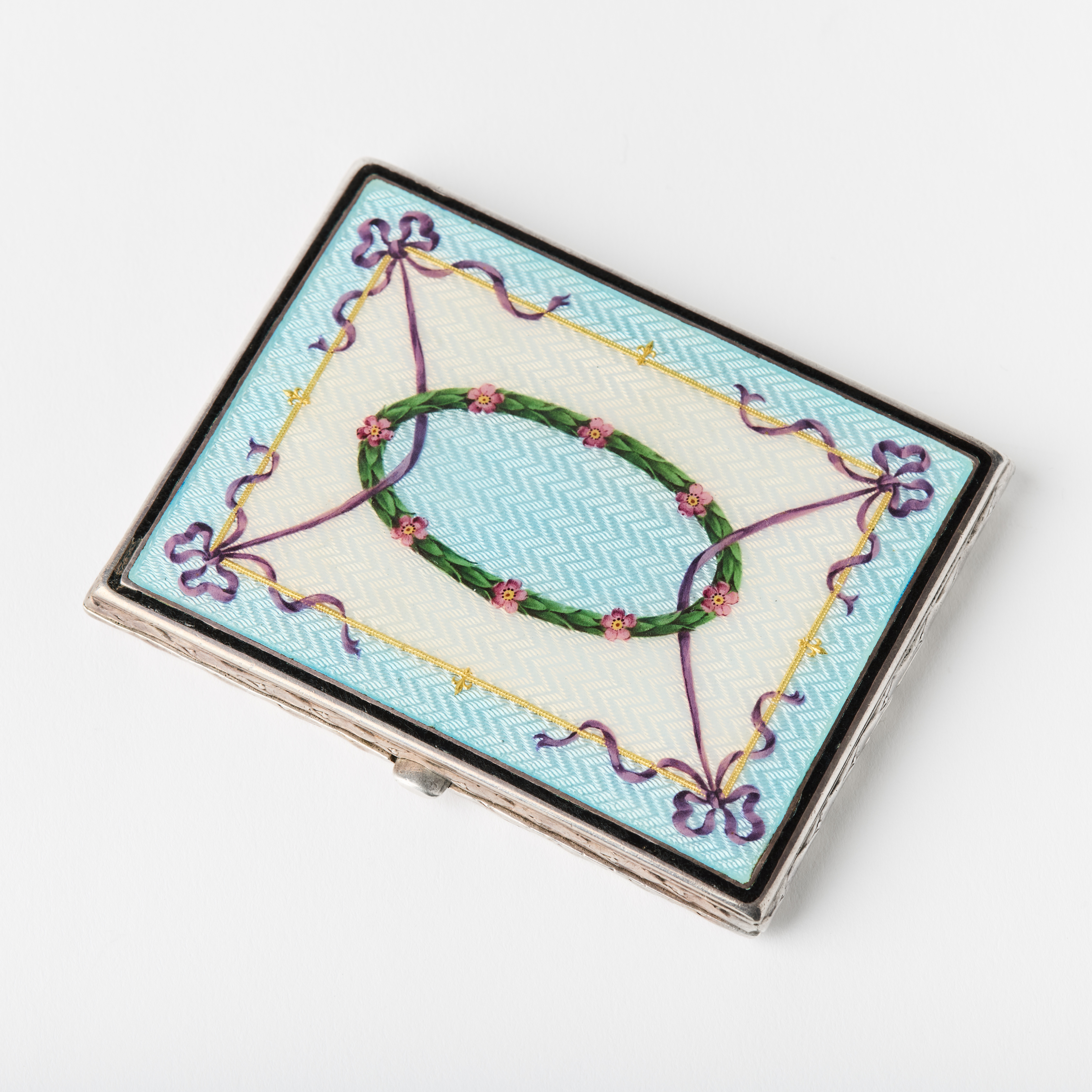 ETUI, förgyllt silver 925/1000 och emalj, England 1900-talets början.