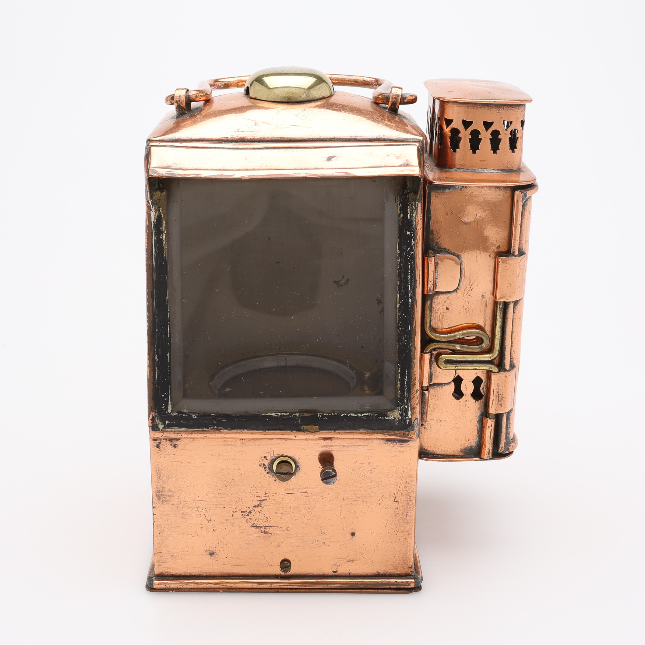 KOMPASS MED NAKTERHUS/COMPASS AND BINNACLE, E.J Dent, London, koppar och mässing/copper and brass.