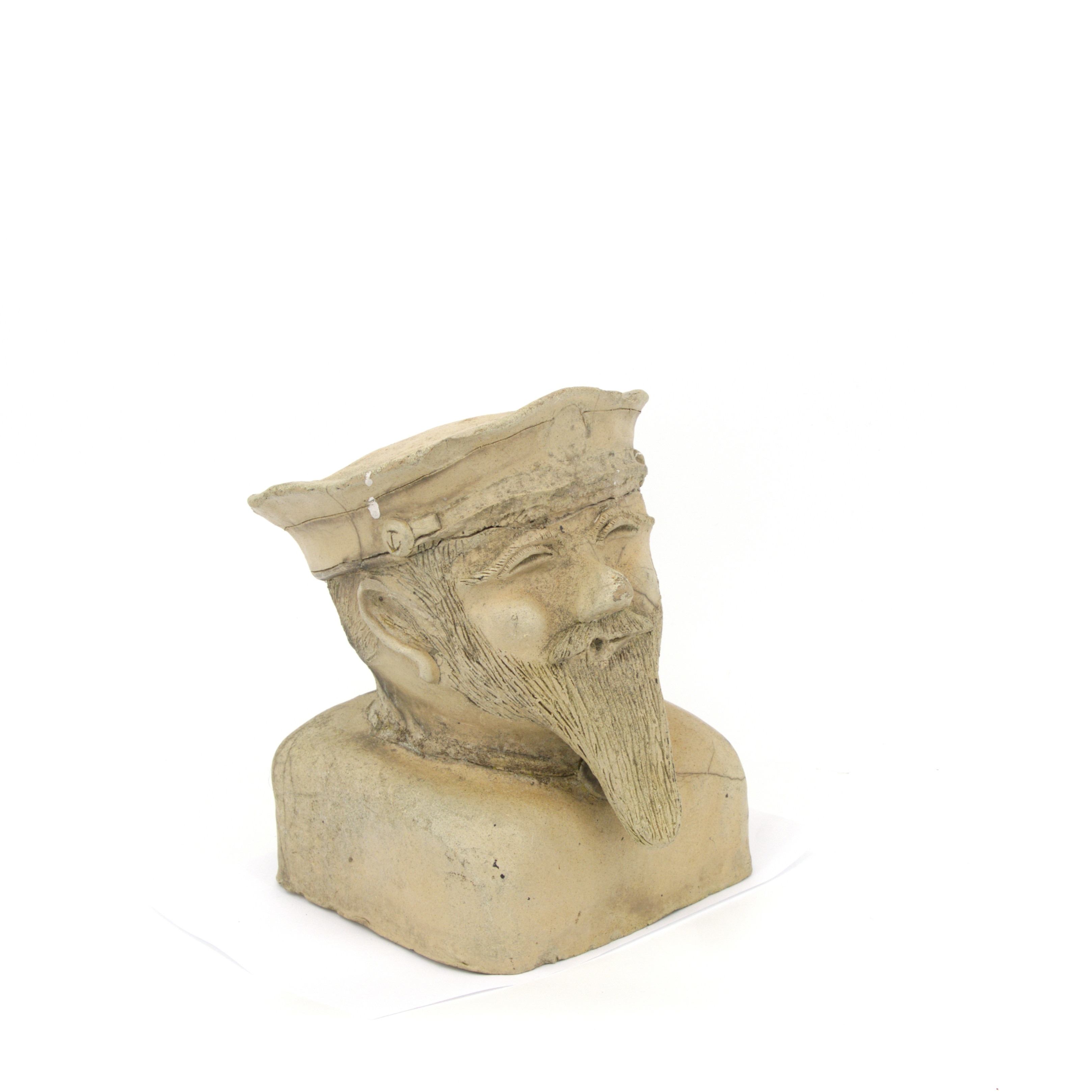 OIDENTIFIERAD KONSTNÄR. Skulptur, byst, man med skägg, stengods, 1900-tal.