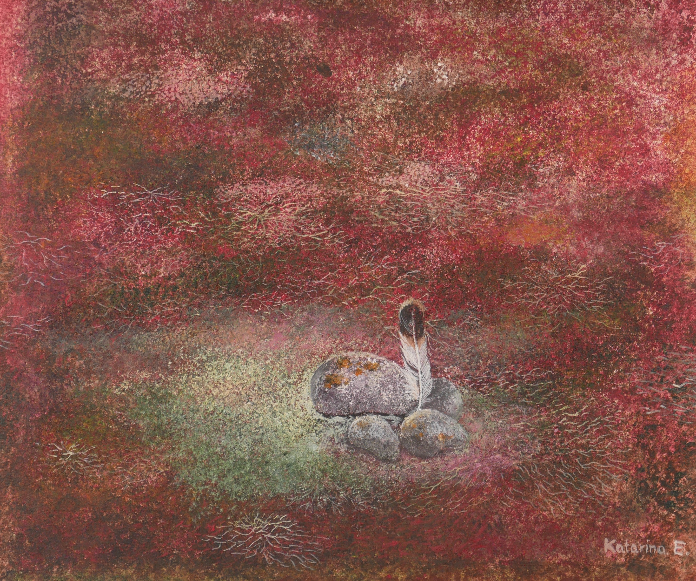 KATARINA ERIKSSON. Olja på duk, signerad Katarina E.