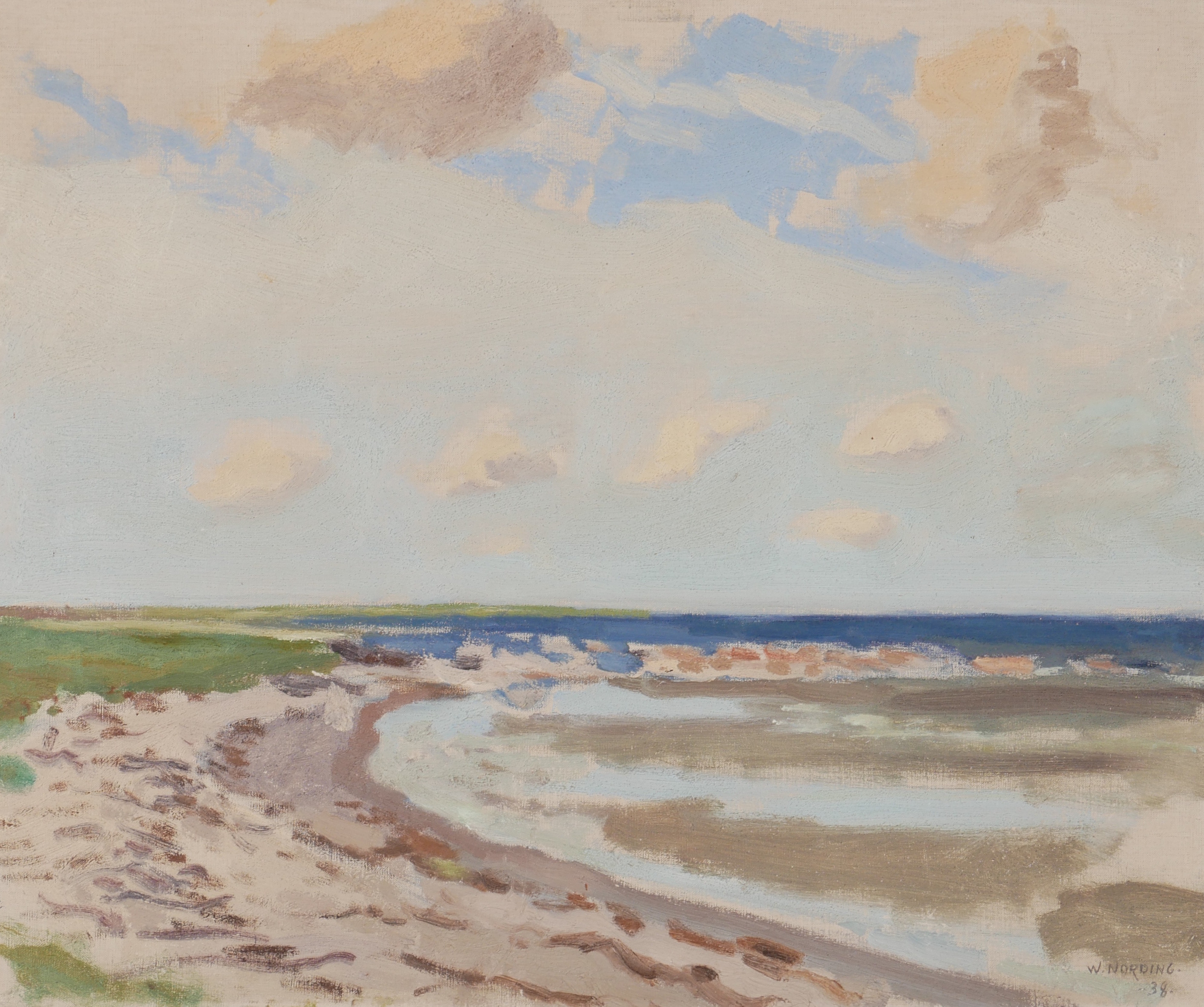 WILLIAM NORDING. "Ölandskust", olja på duk, signerad W. Nording -38.