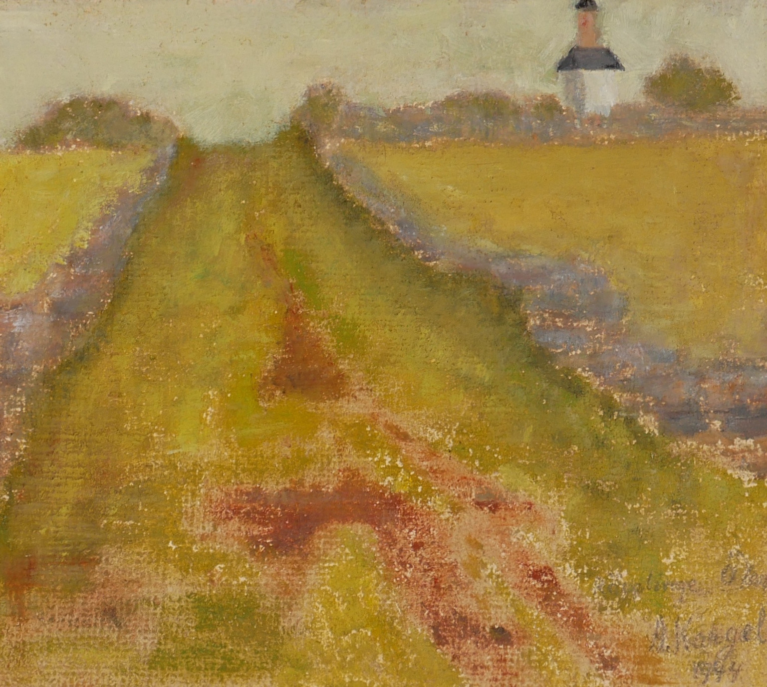 AXEL KARGEL. "Räpplinge Öland", olja på pannå, signerad A. Kargel 1944.