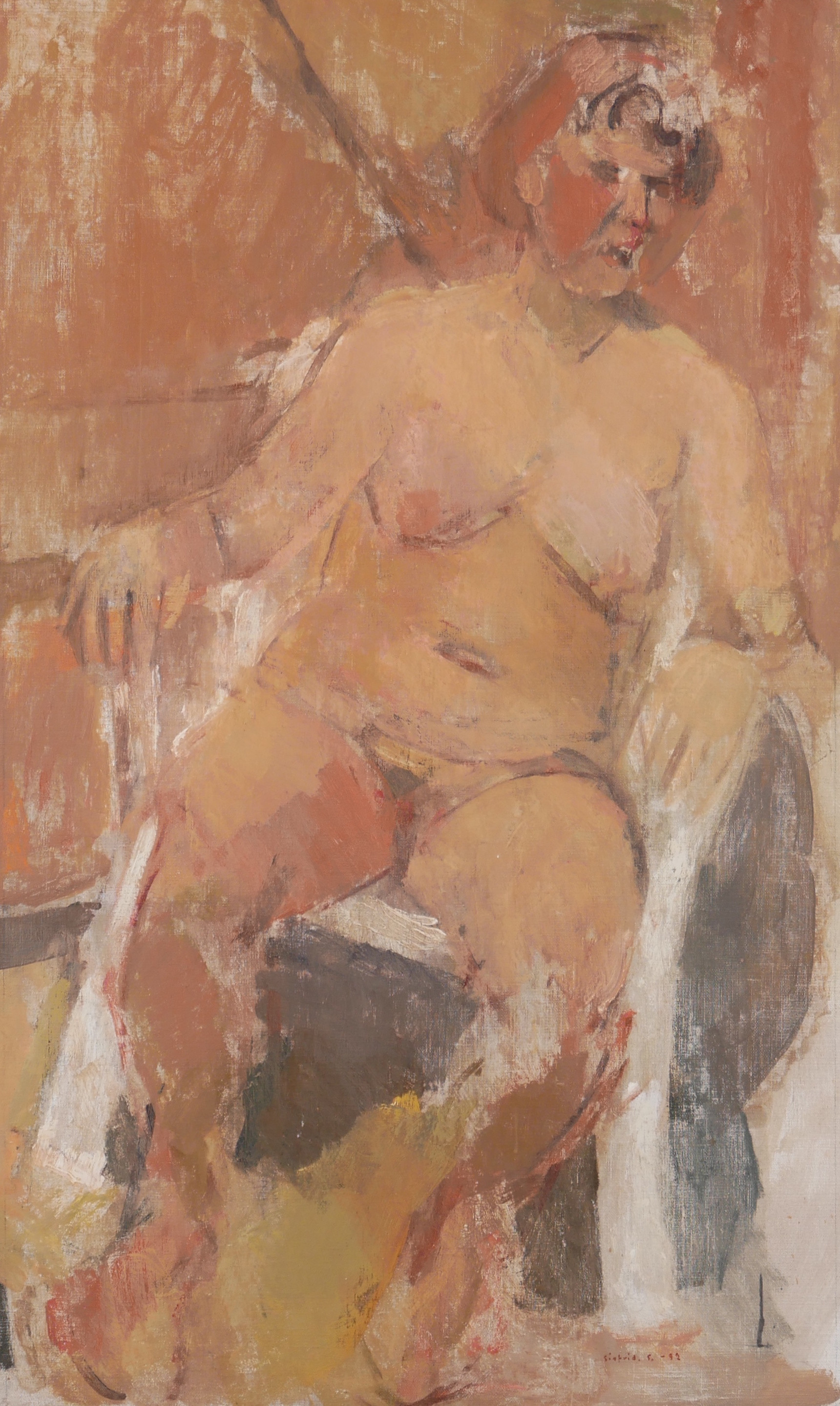 SIGFRID  SÖDERGREN. Akt, olja på duk, signerad och daterad.