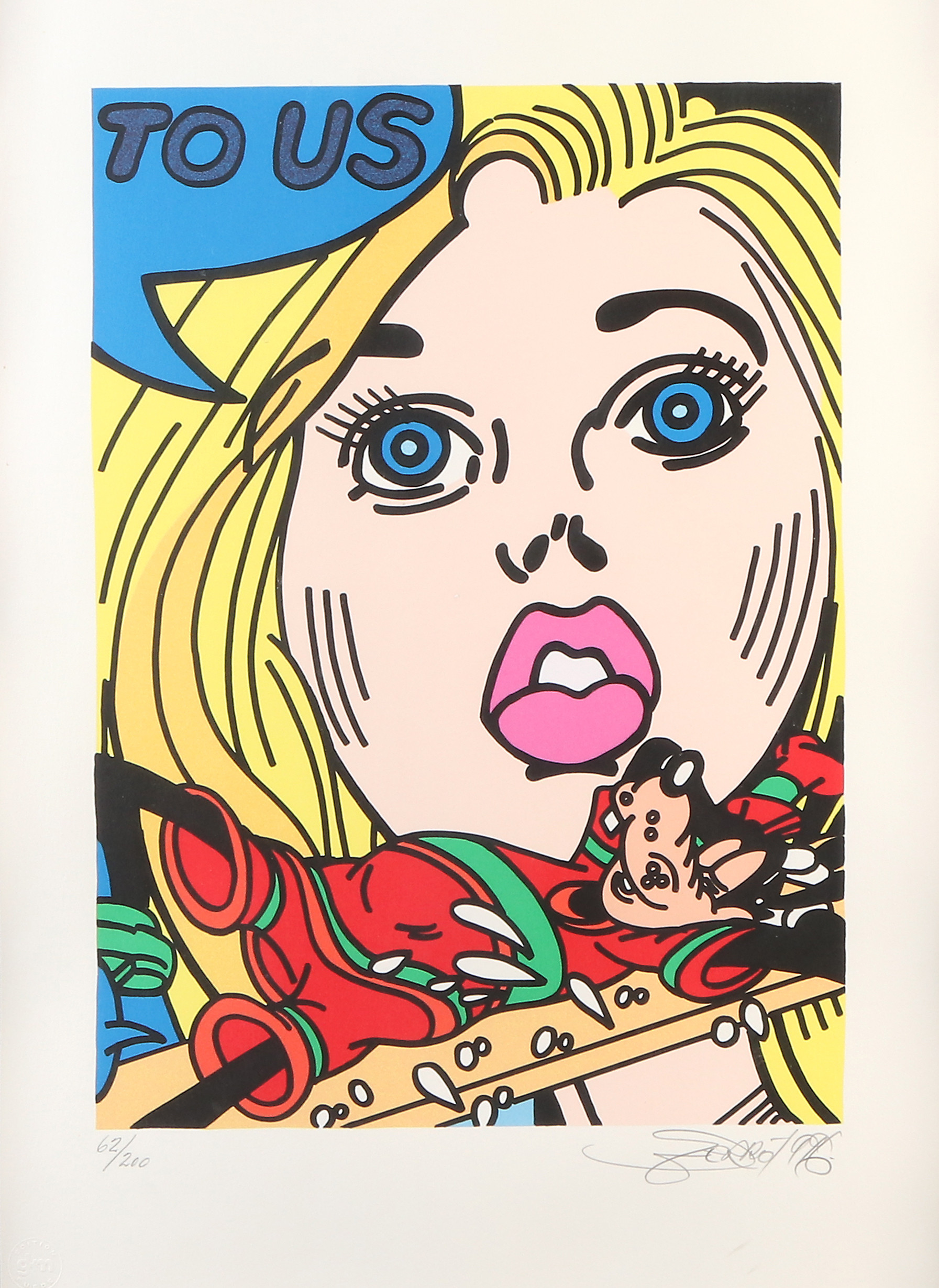 ERRÓ GUÐMUNDUR GUÐMUNDSSON. Serigrafi, 62/200. "To Us". Signerad.