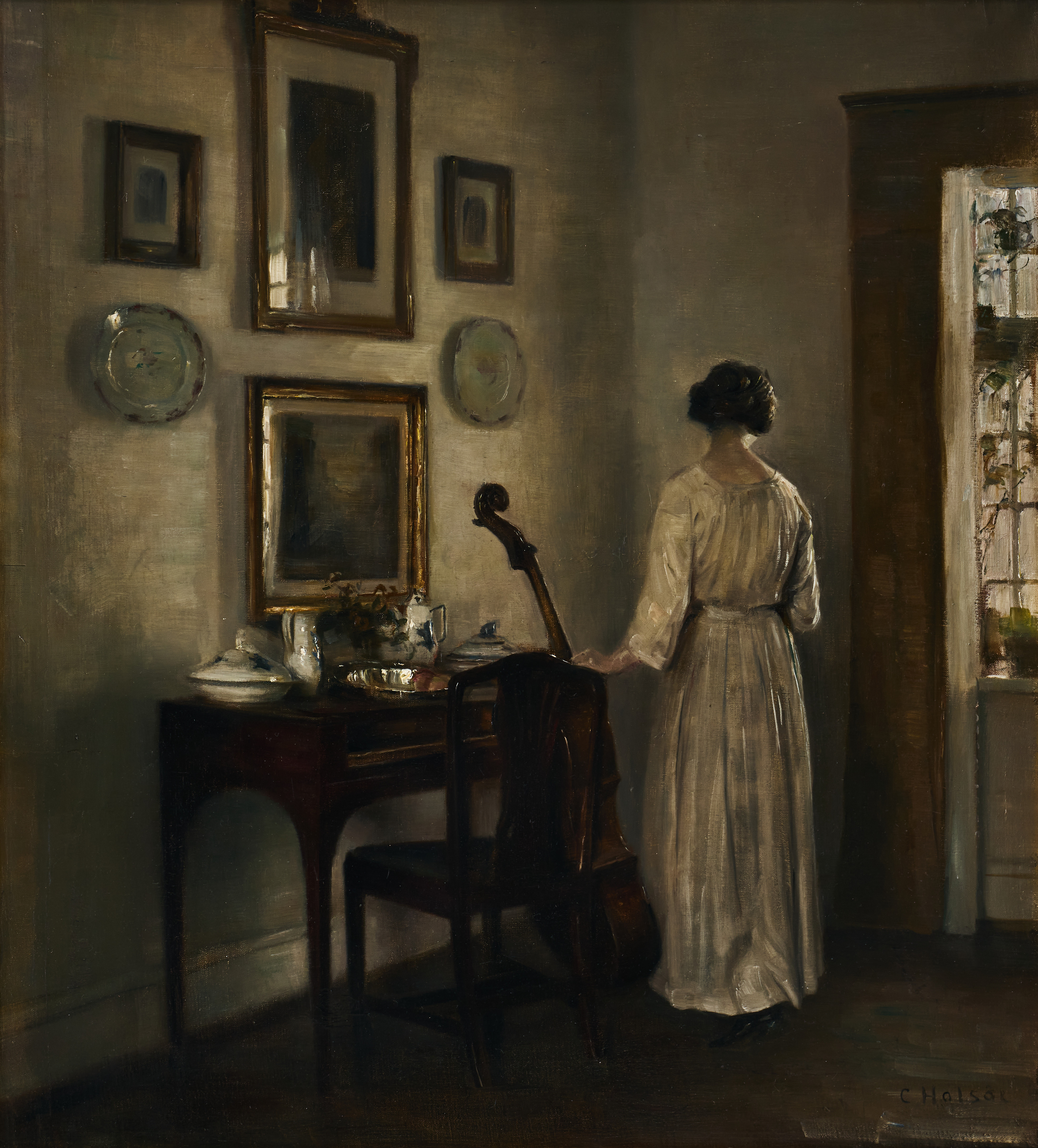 CARL  HOLSØE. Kvinna och cello.