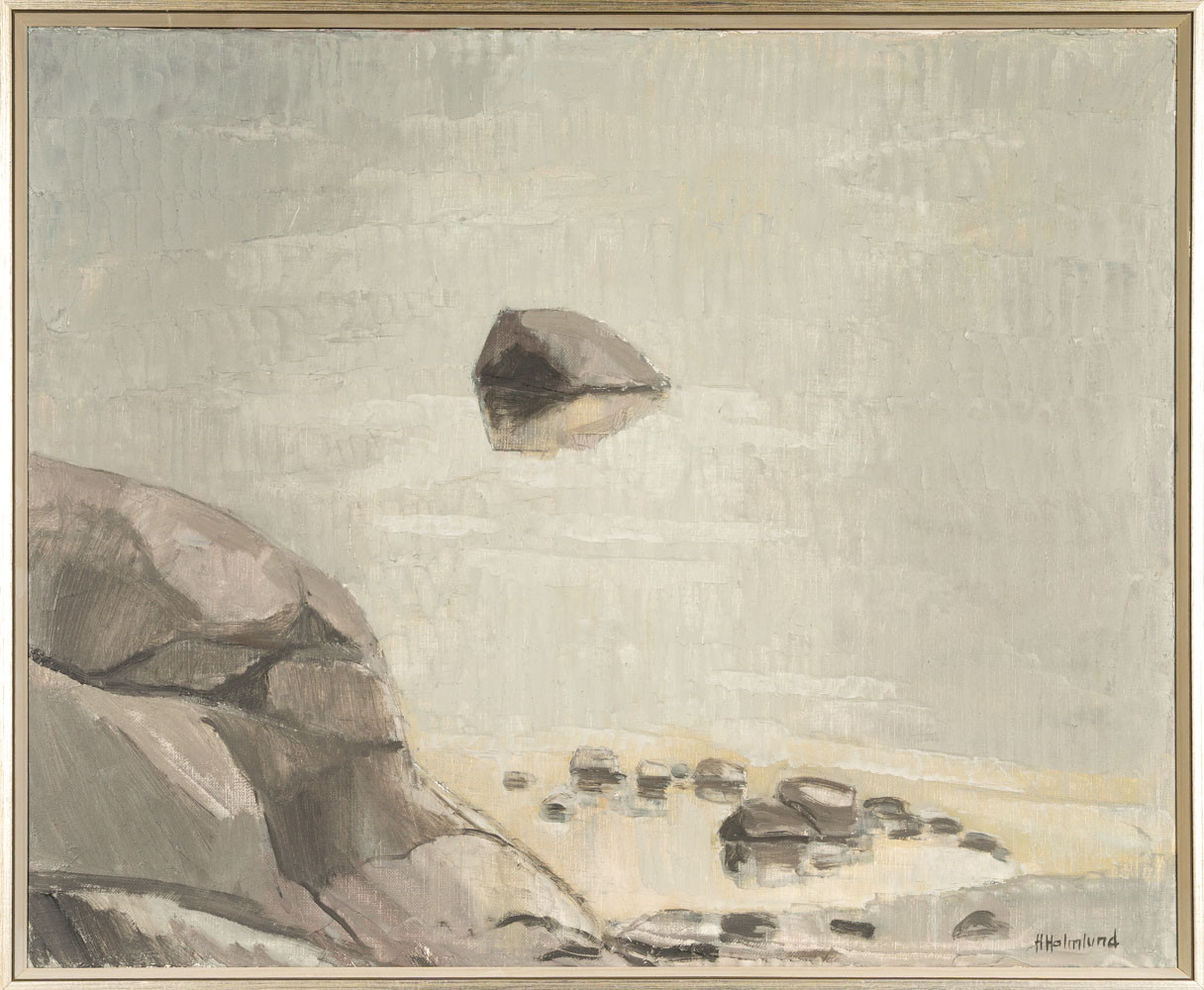 HELGE HOLMLUND. Olja på duk, Havsmotiv, Signerad.