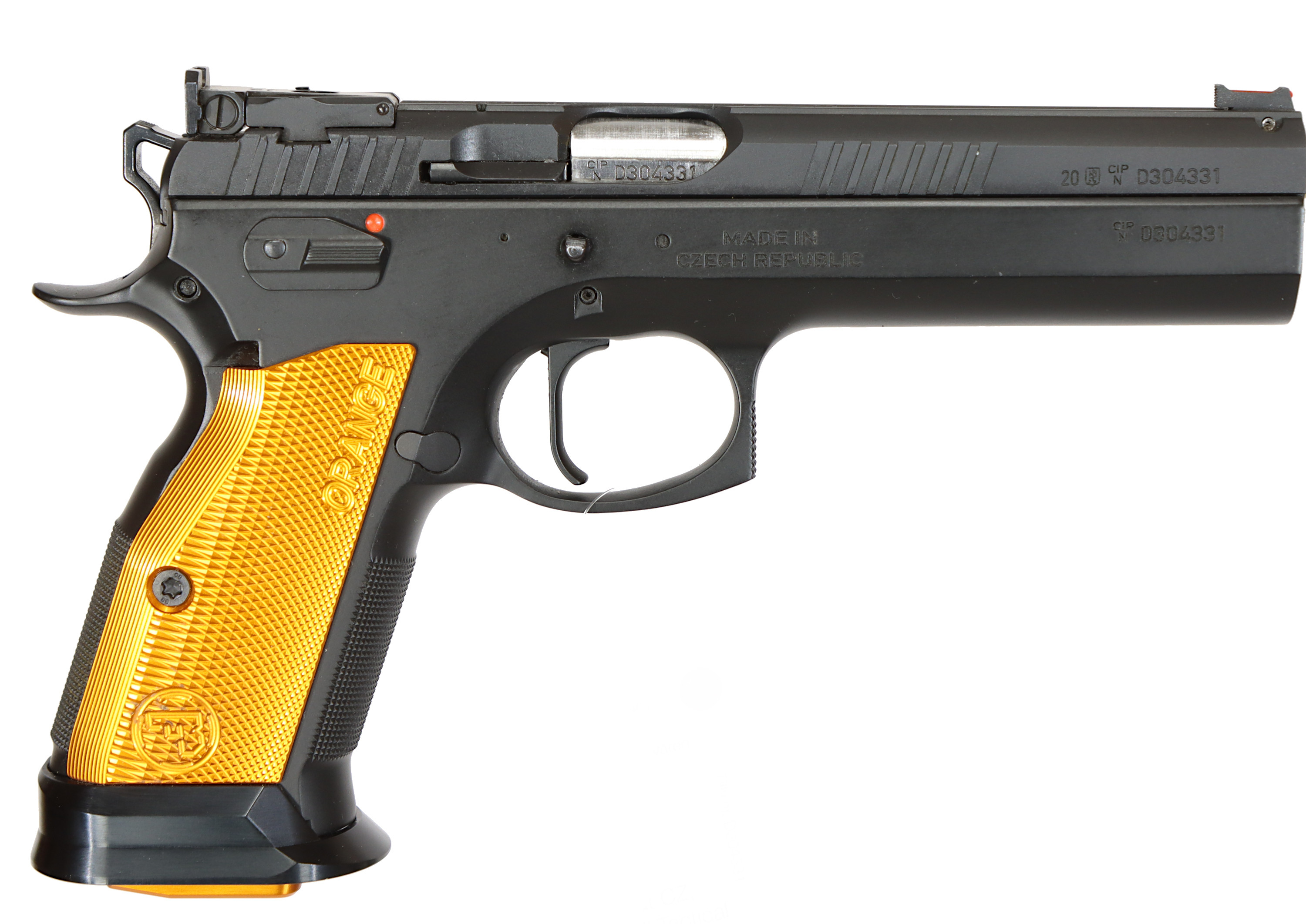 PISTOL, fabrikat CZ, modell Tactical sport orange IPSC, kaliber 9mm (9x19), tillv.nr D304331, se-nr SE3224263.
