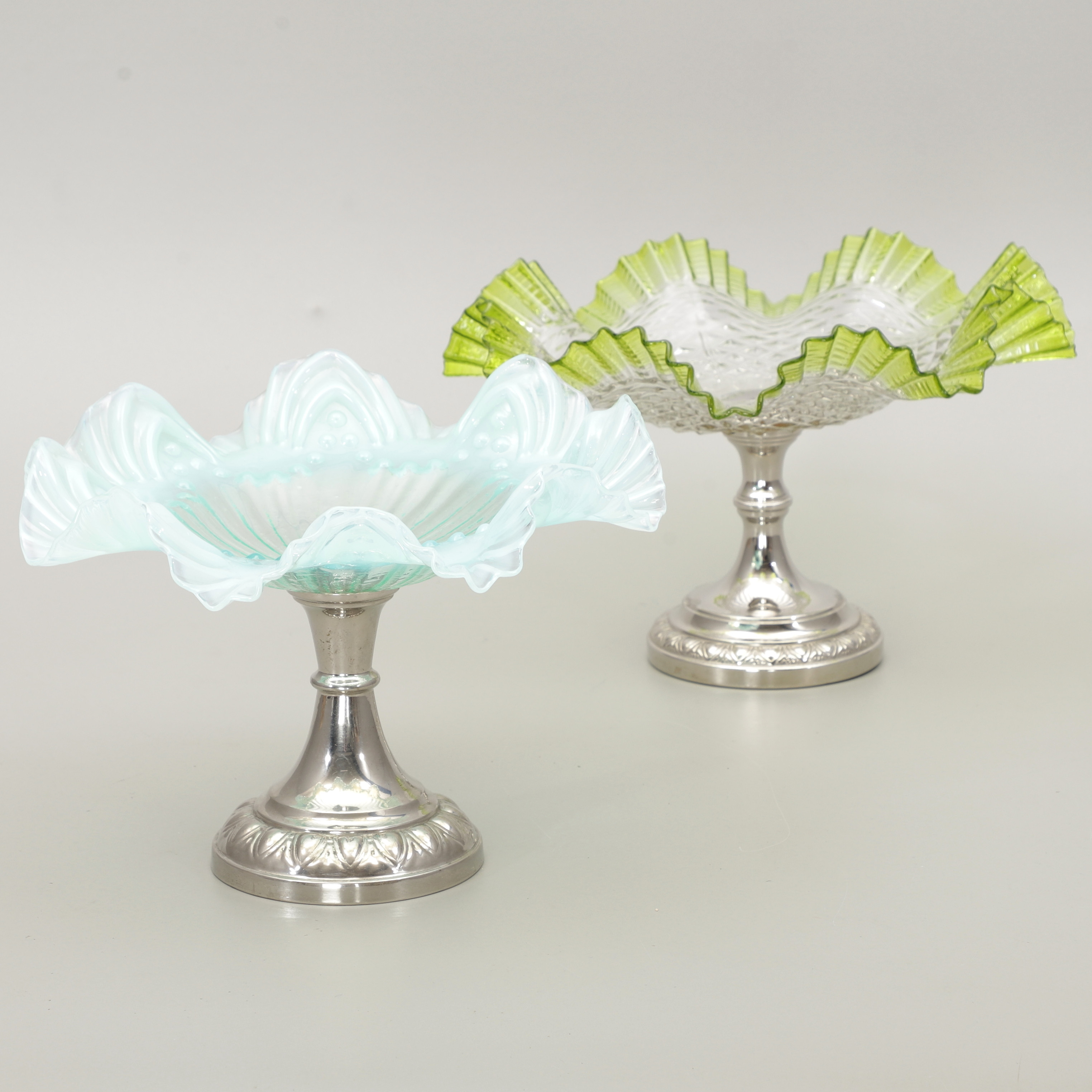 KAKFAT, 2 st, glas/metall, 1900-talets första hälft.