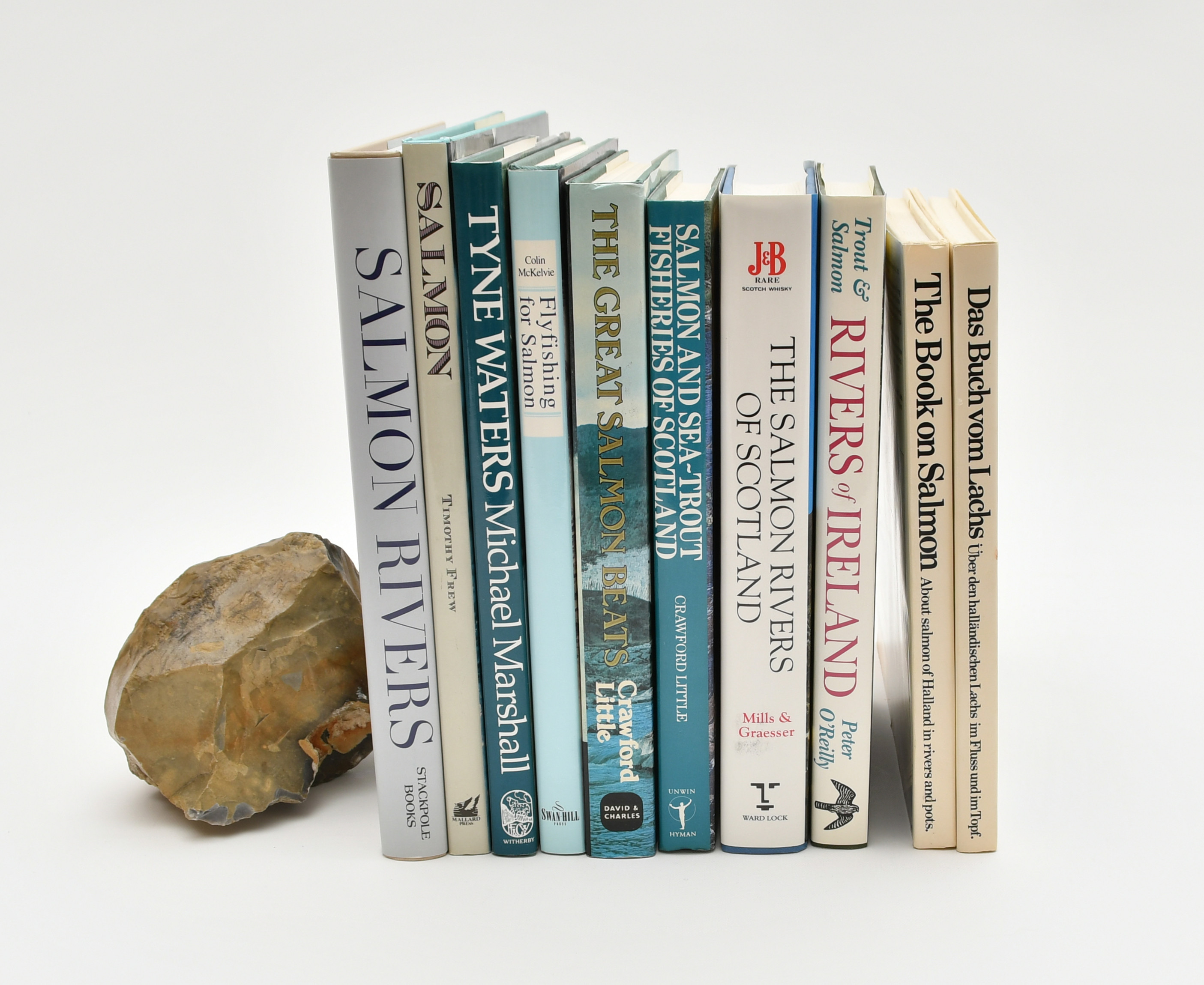 Böcker om Lax- och Öringfiske i Floder. 10 Volymer.