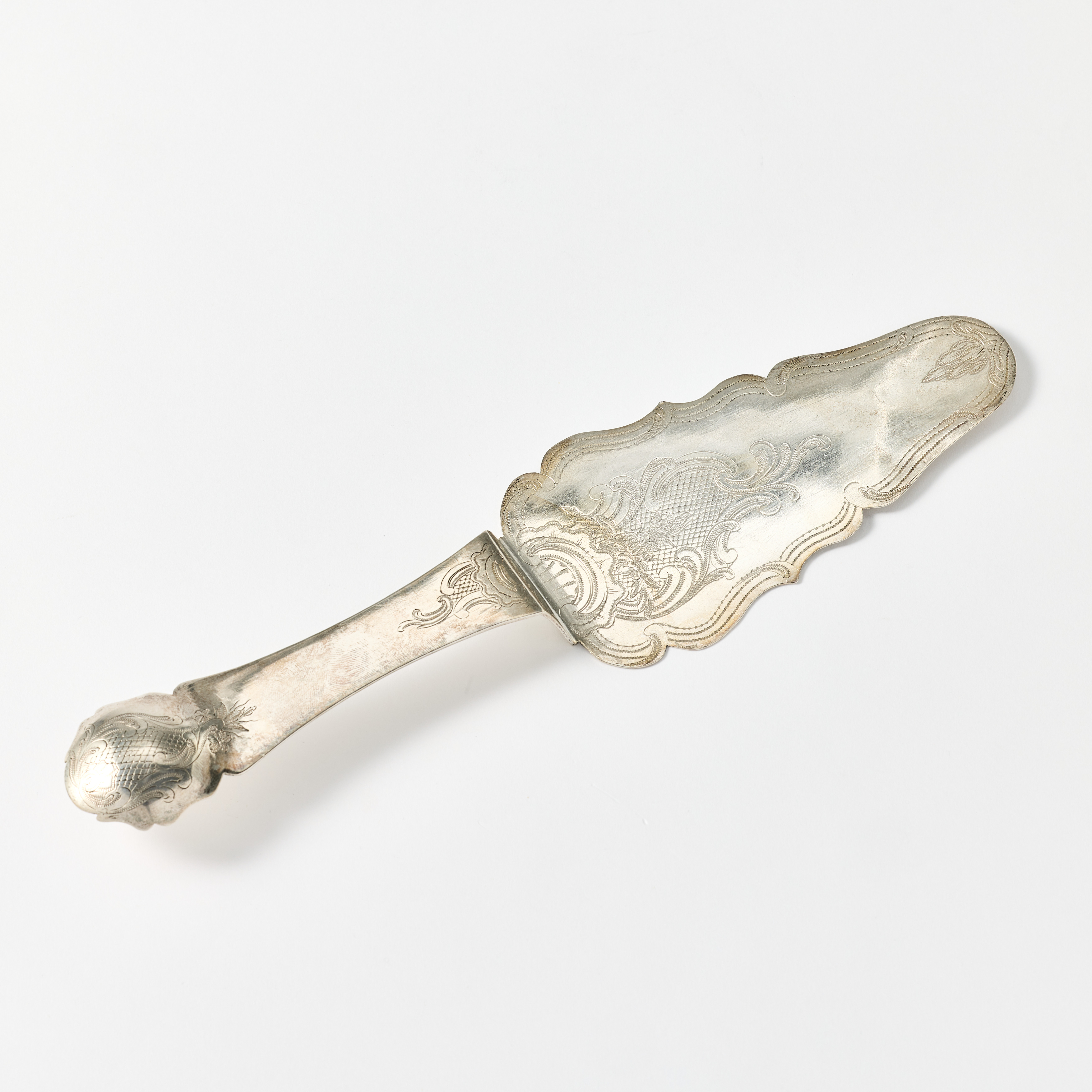 JACOB LAMPA. Tårtspade, silver, Stockholm 1774. Rokoko.