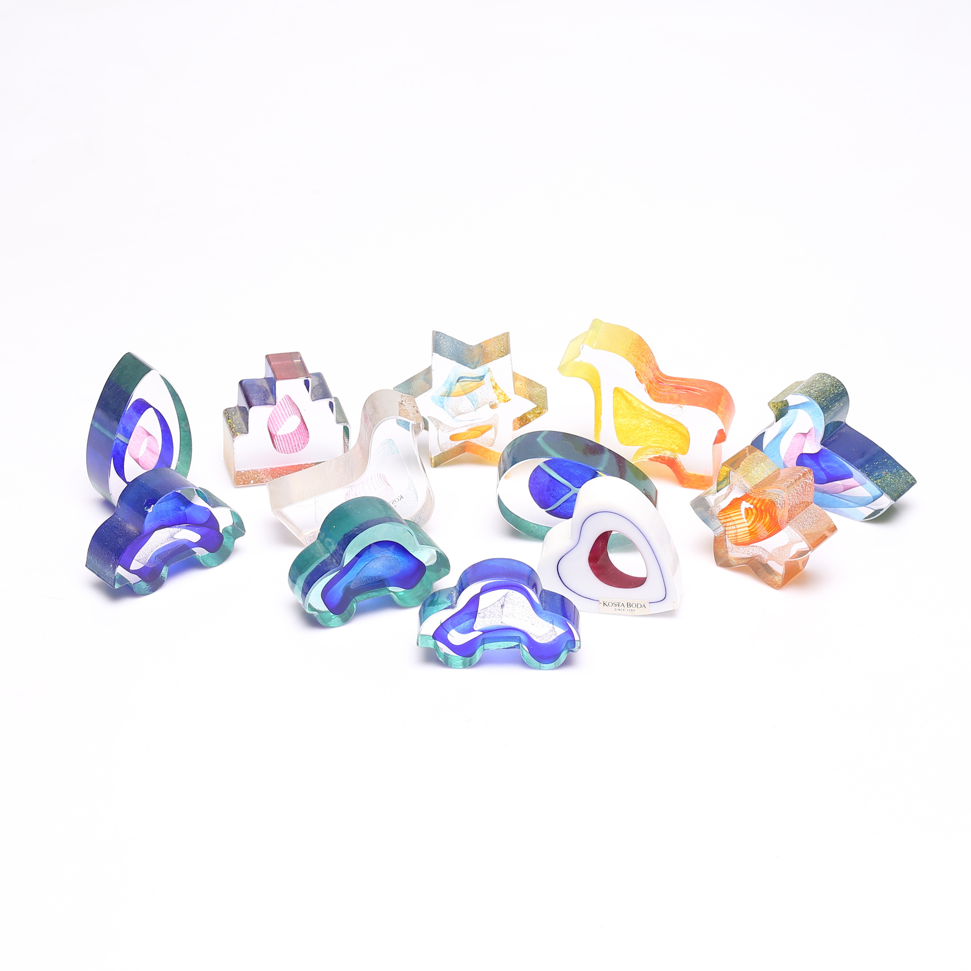 BERTIL VALLIEN. Figuriner, miniatyrer, 12 st, Kosta Boda.