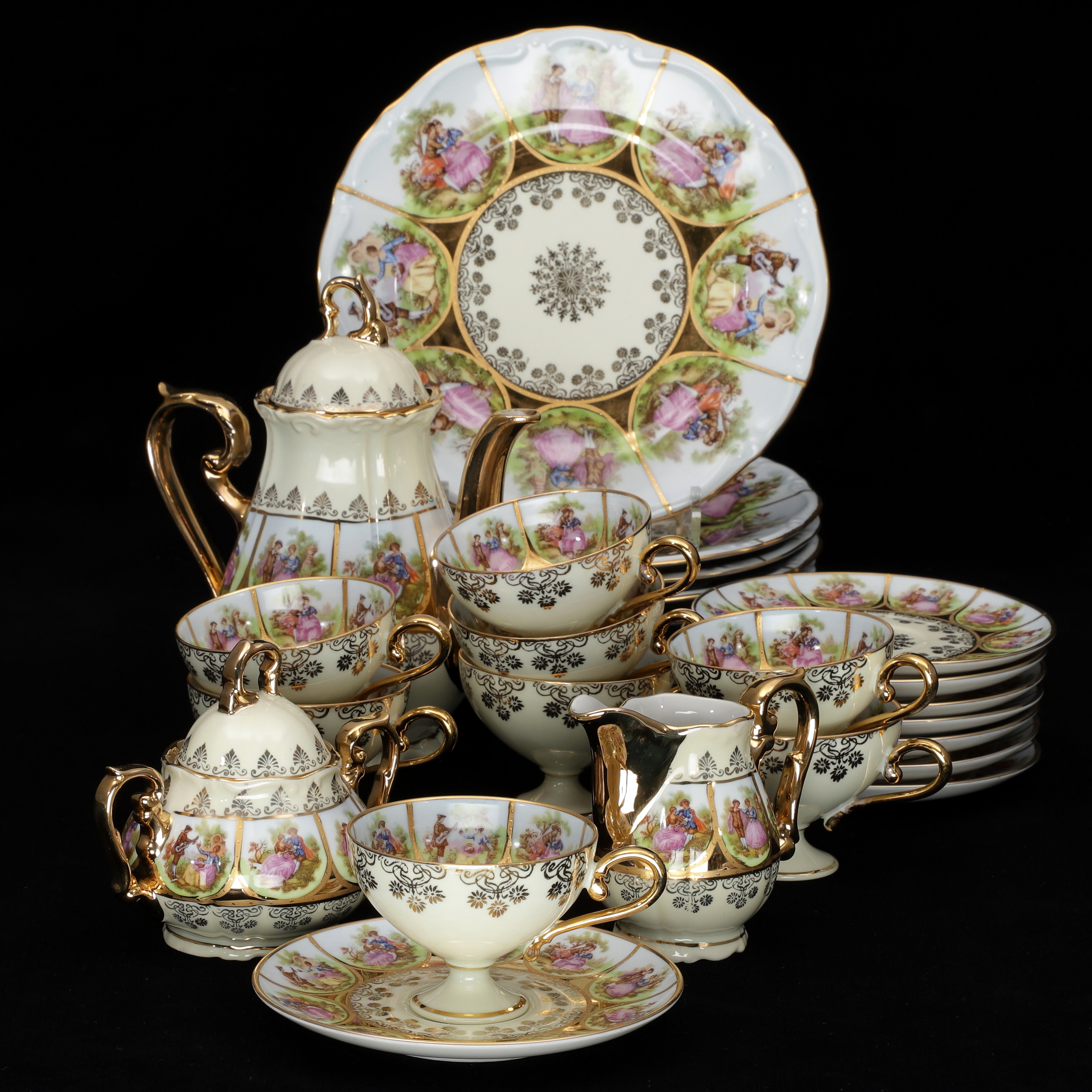 KAFFESERVIS, 27 delar, Carlsbad, Bavaria, 1900-talets mitt.