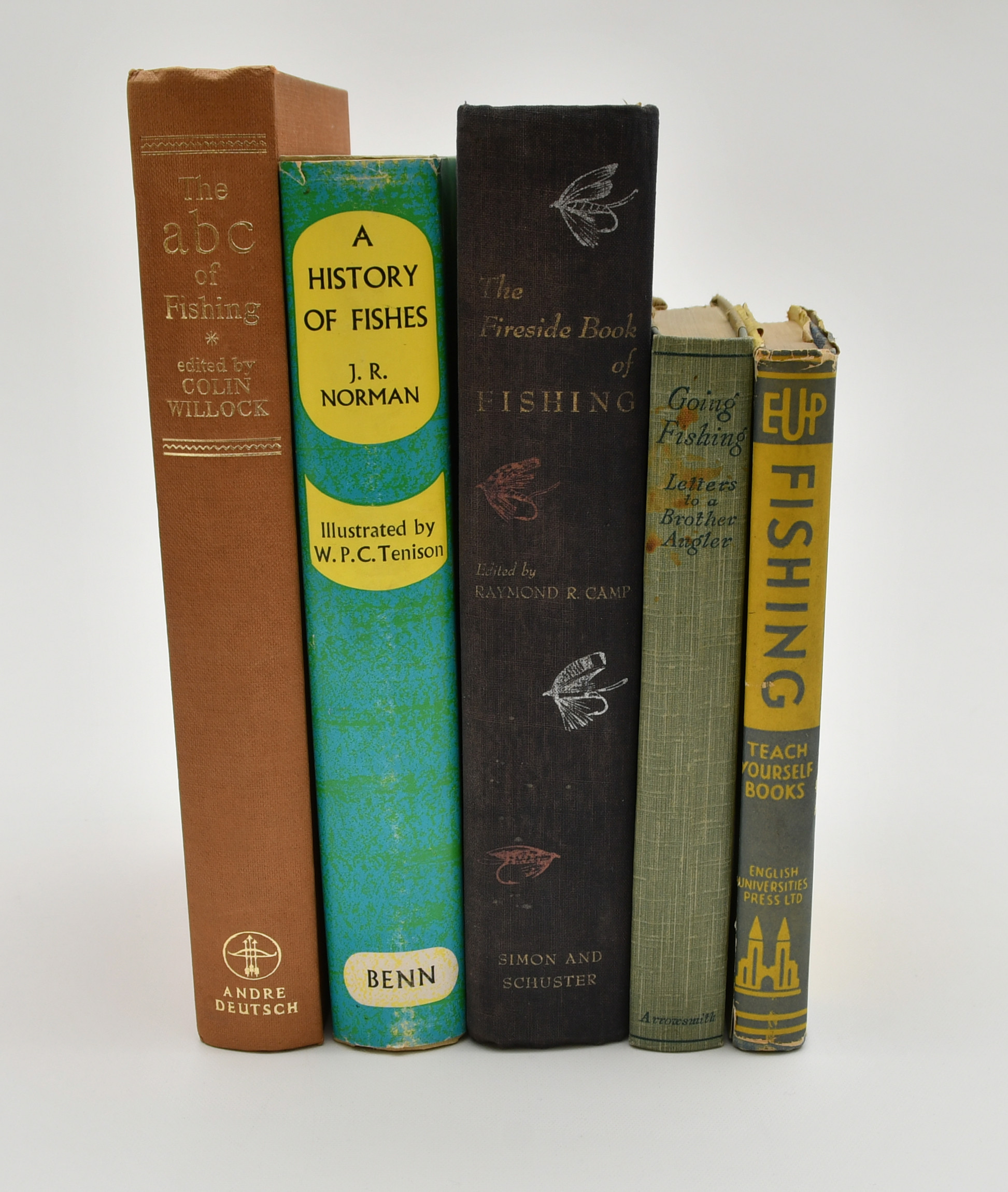 Böcker om fiske & lära sig själv. 5 Volymer.
