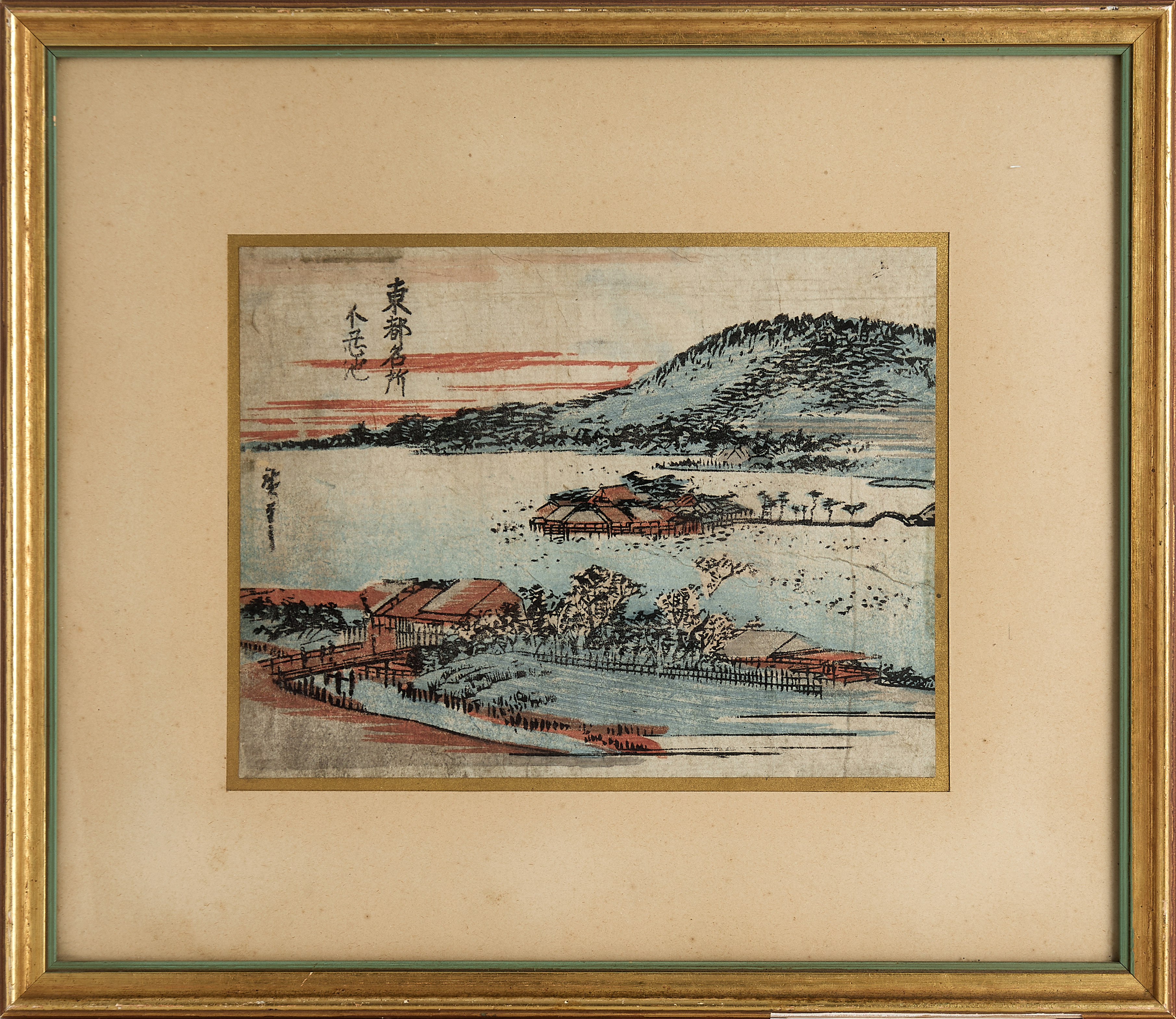 HIROSHIGE (1797-1858), efter, Shinobazu Pond in Ueno, 1800-tal, träsnitt.