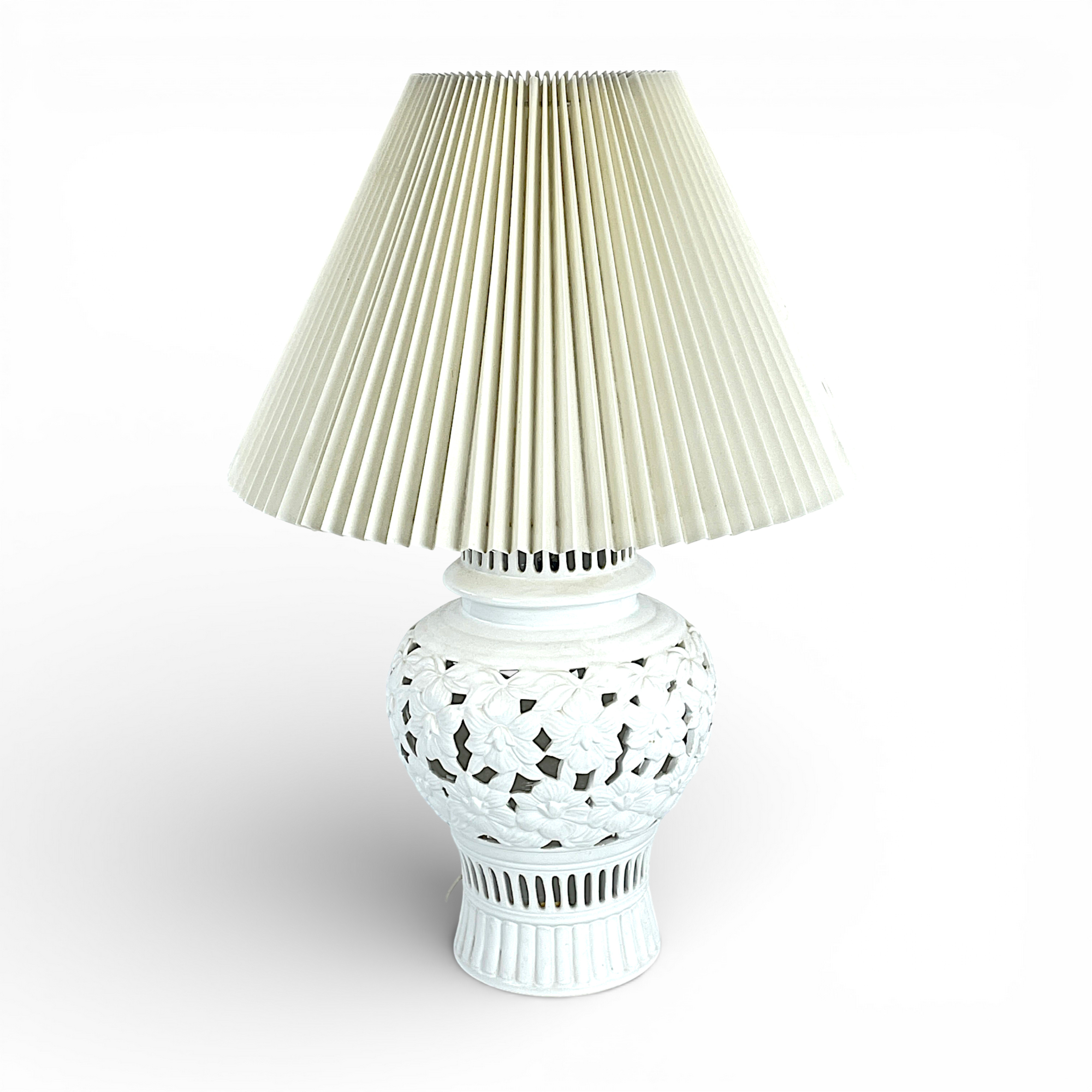 BORDSLAMPA. Glaserat lergods, troligen Italien, 1900-tal.