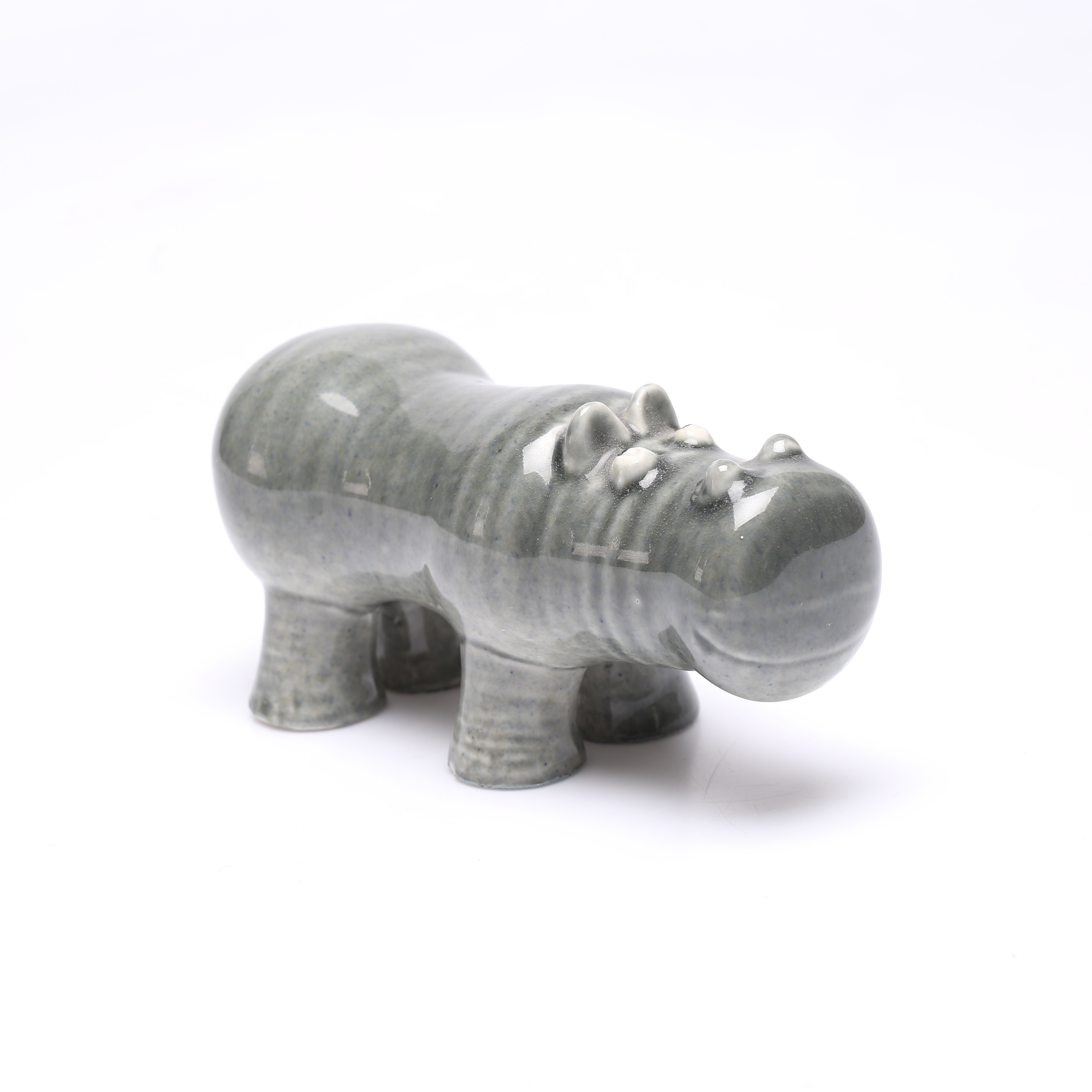 . LISA LARSON. Figurin, flodhäst, ur serien Stora Zoo, Gustavsberg, stengods, märkt Lisa L Gustavsberg.