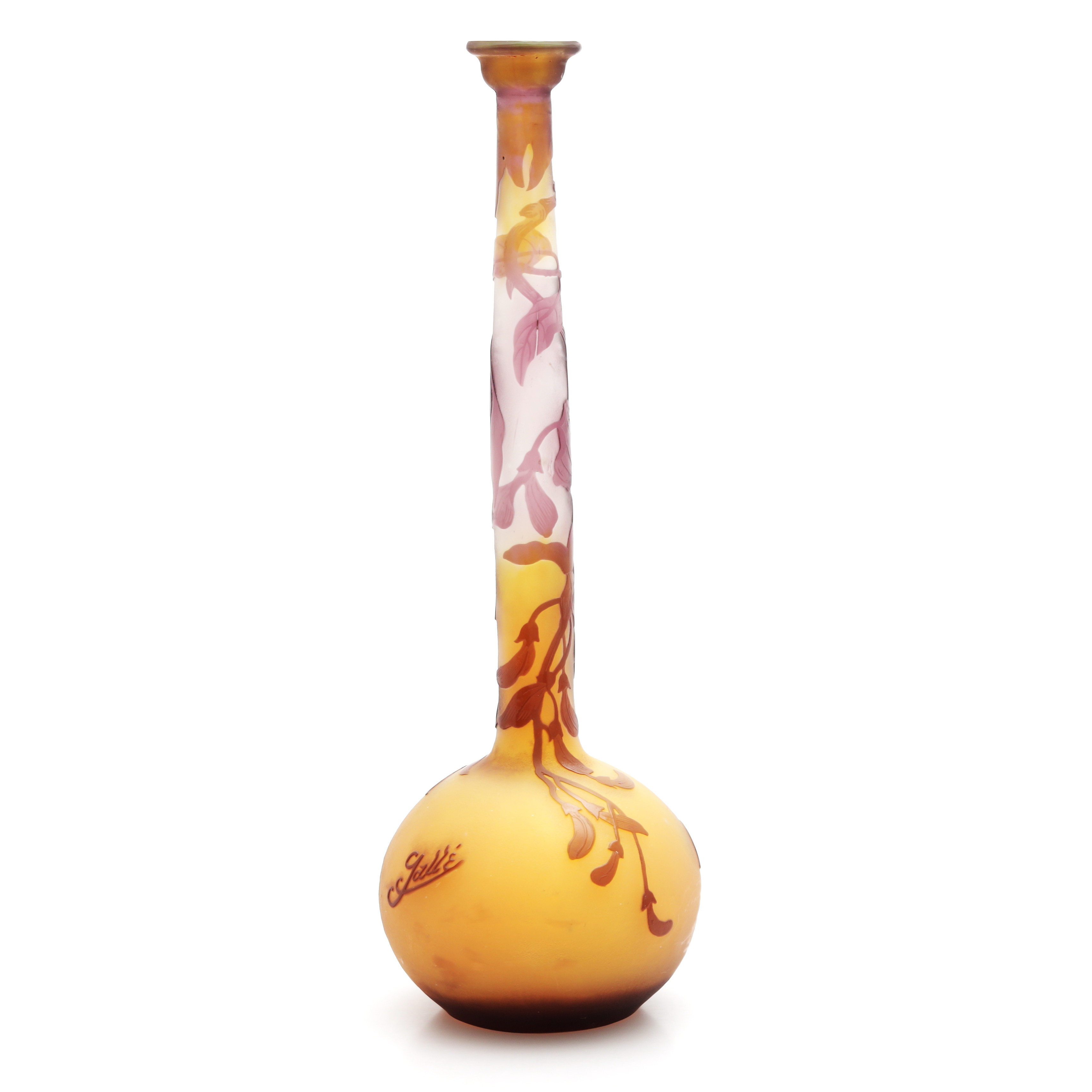 ÉMILE GALLÉ. Vas, glas, Art Nouveau, tidigt 1900-tal.