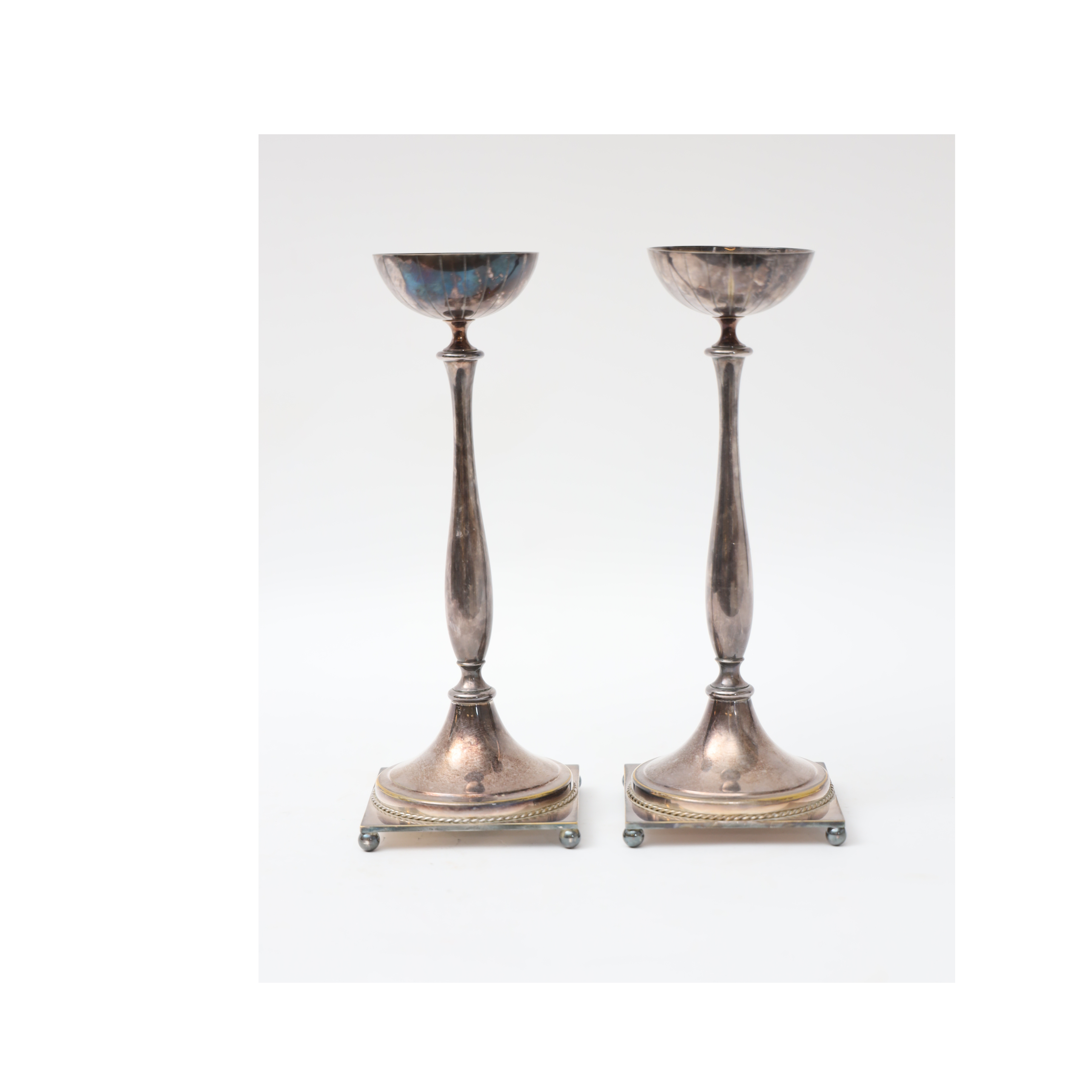 GUNNAR ANDER, ljusstakar ett par, Ystad metall.