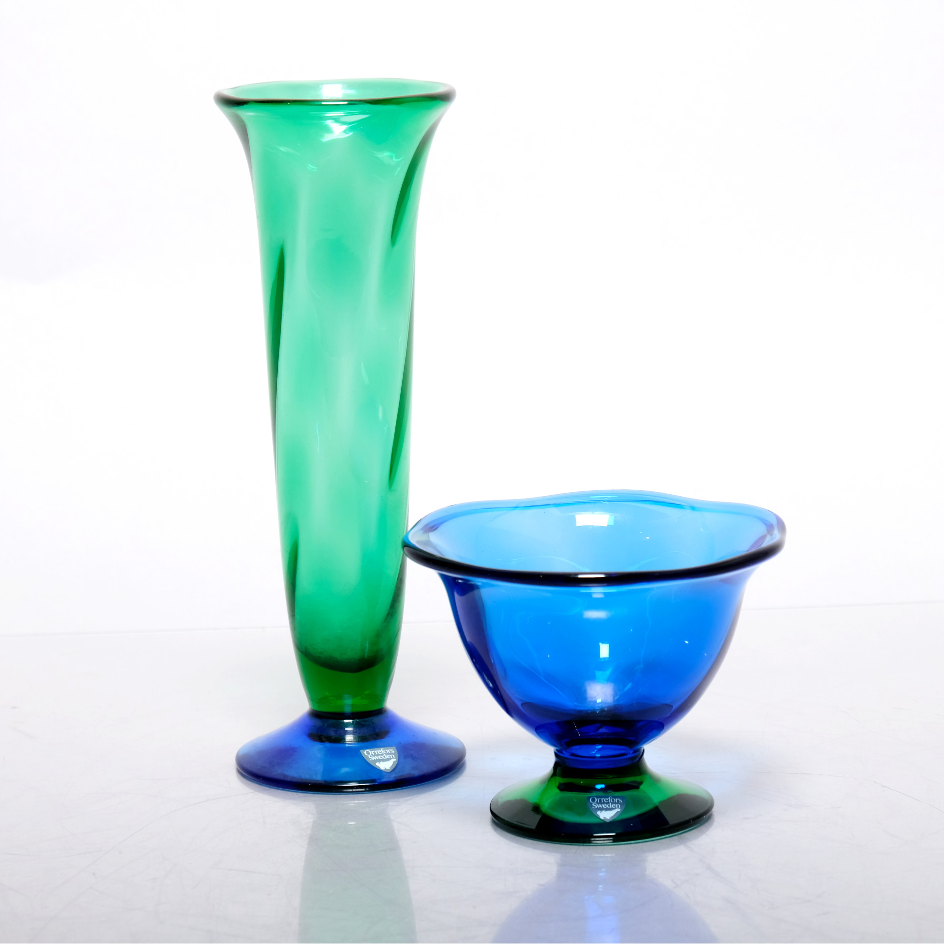 SKÅL/VAS, Orrefors, Glas, 2 Delar.