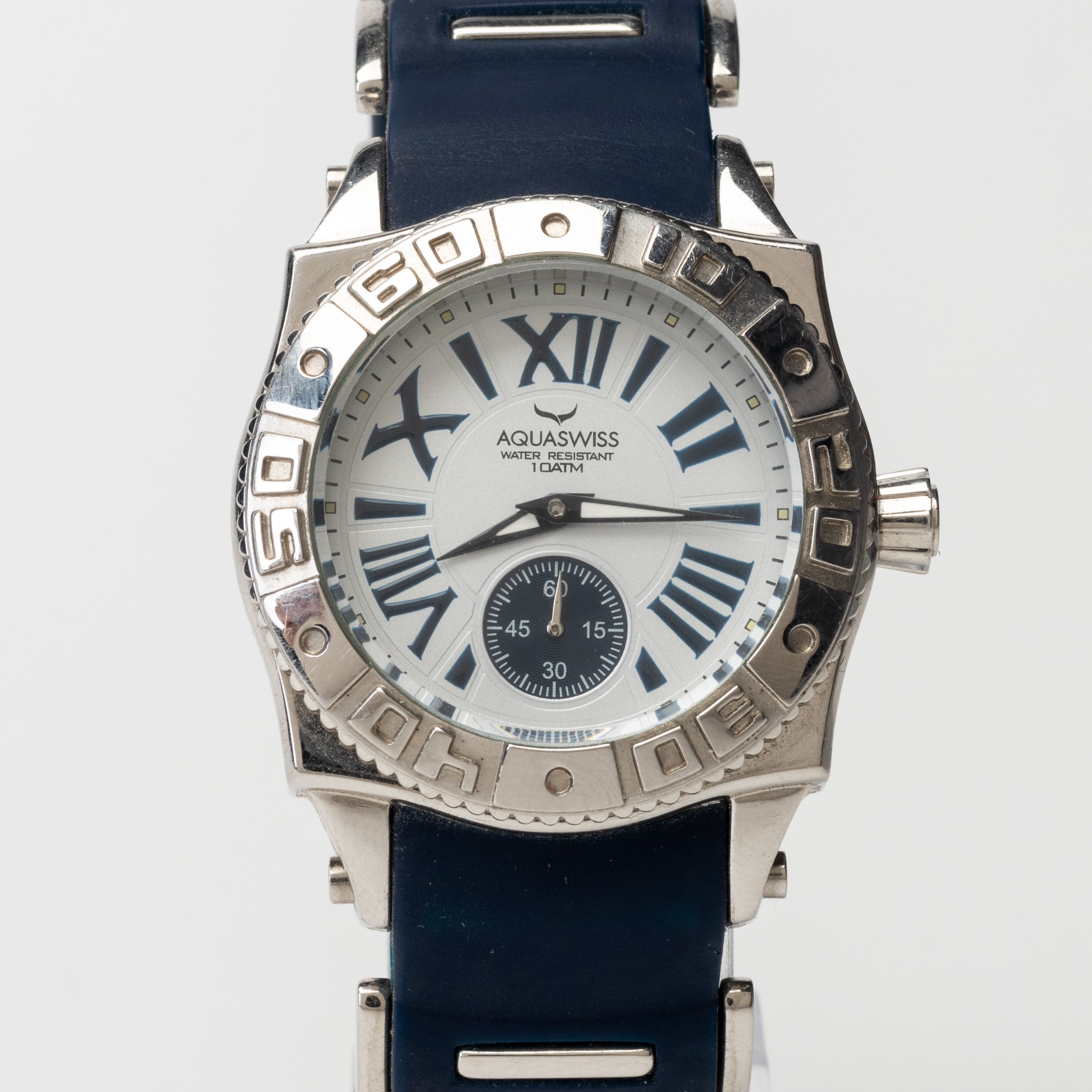 AQUASWISS, armbandsur, quartz, cal. Ronda 1069, stål, 2000-tal.